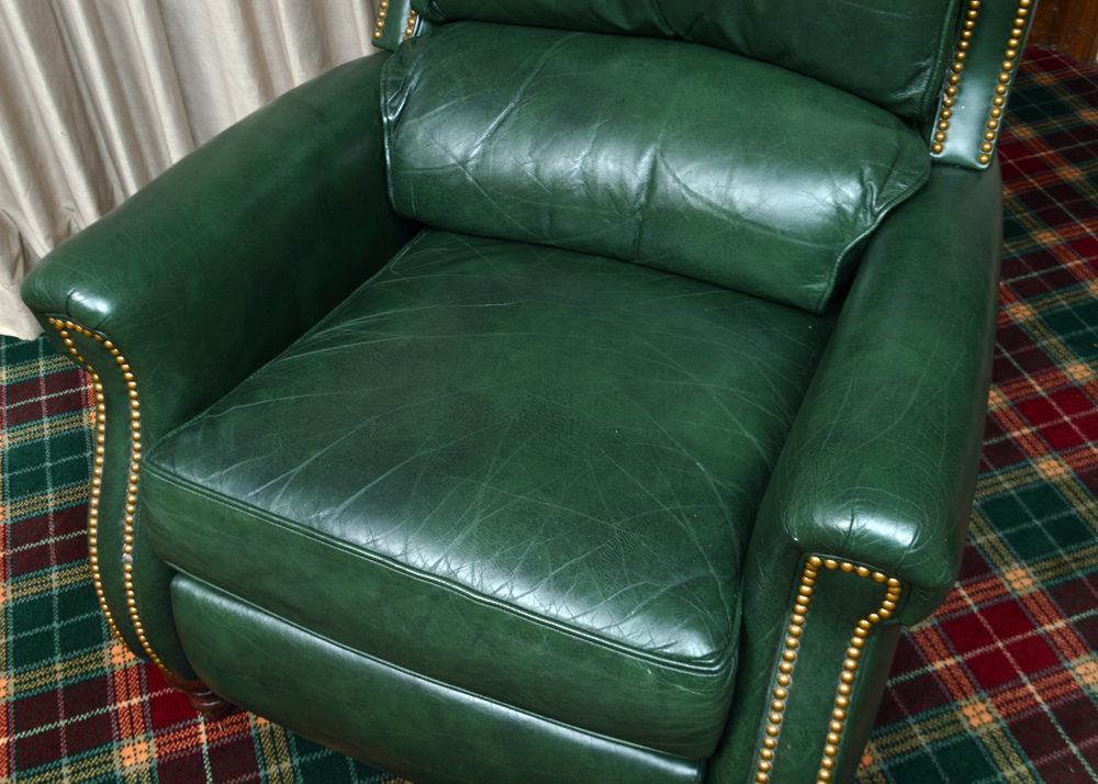 Vintage Green Leather Recliner