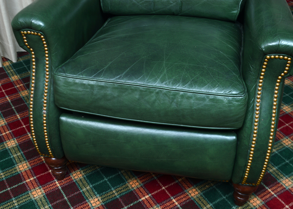 Vintage Green Leather Recliner