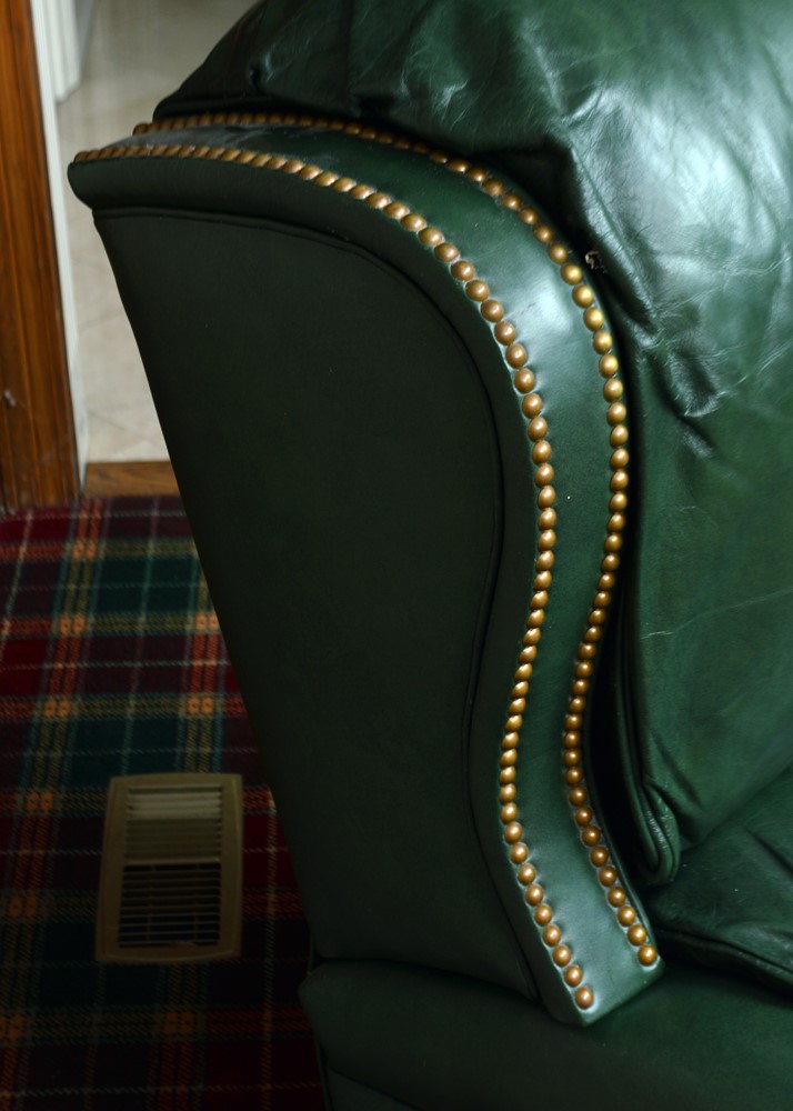 Vintage Green Leather Recliner