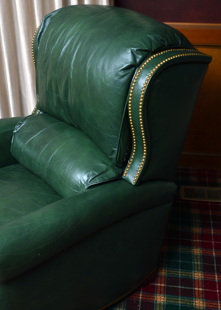 Vintage Green Leather Recliner