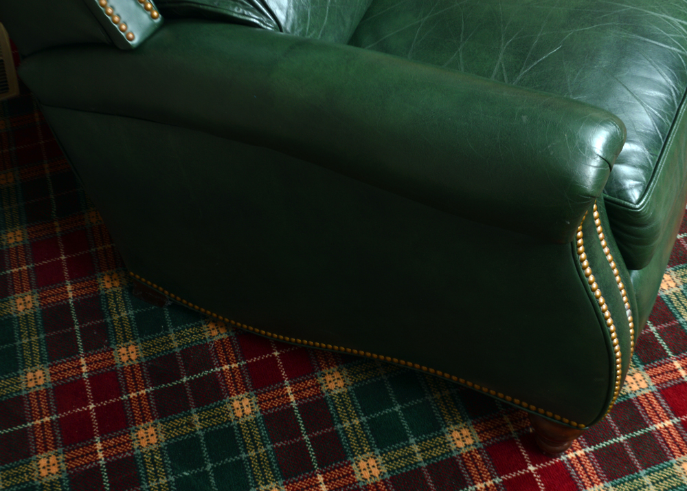 Vintage Green Leather Recliner