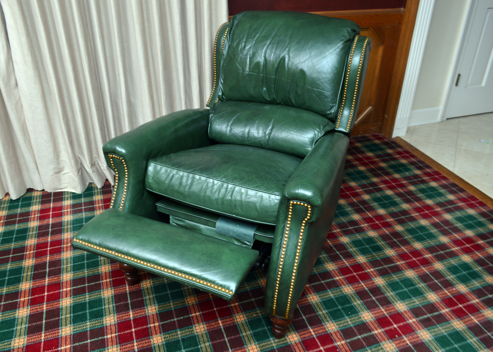 Vintage Green Leather Recliner