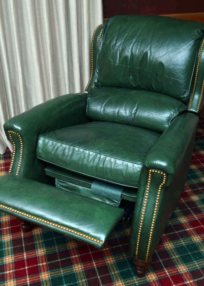 Vintage Green Leather Recliner