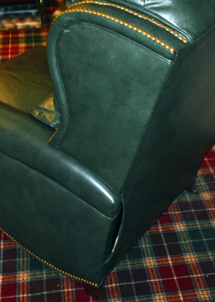 Vintage Green Leather Recliner