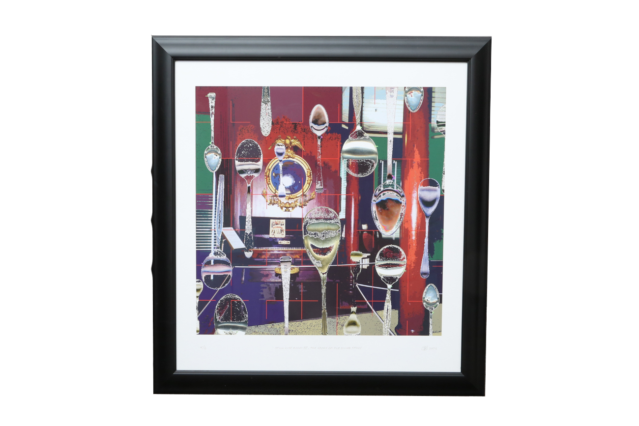 Clay Bodvin Limited Edition Photomedia Painting "Still Life Room III: The Order Of The Silver Spoon"