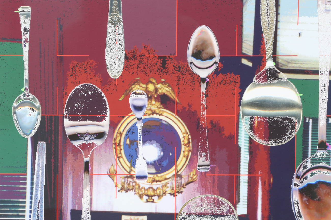 Clay Bodvin Limited Edition Photomedia Painting "Still Life Room III: The Order Of The Silver Spoon"