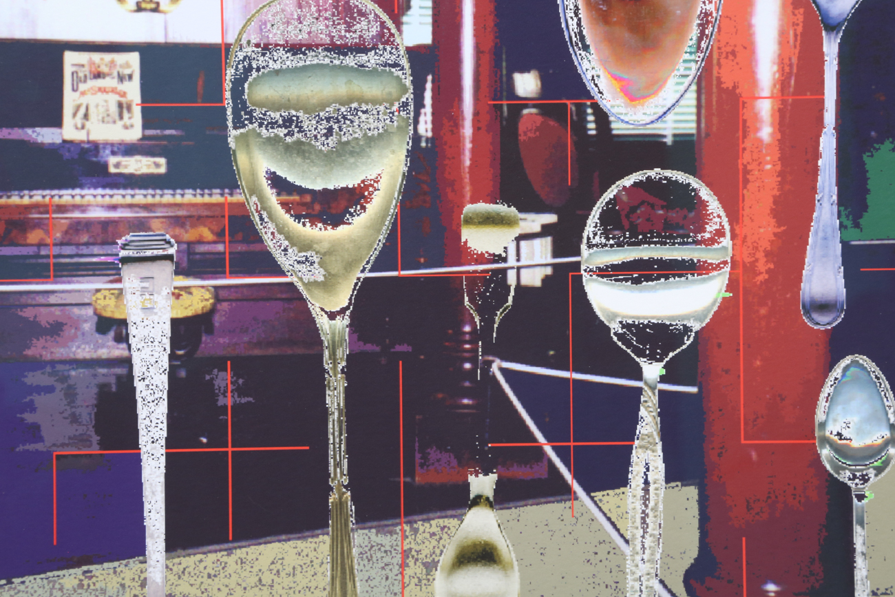 Clay Bodvin Limited Edition Photomedia Painting "Still Life Room III: The Order Of The Silver Spoon"