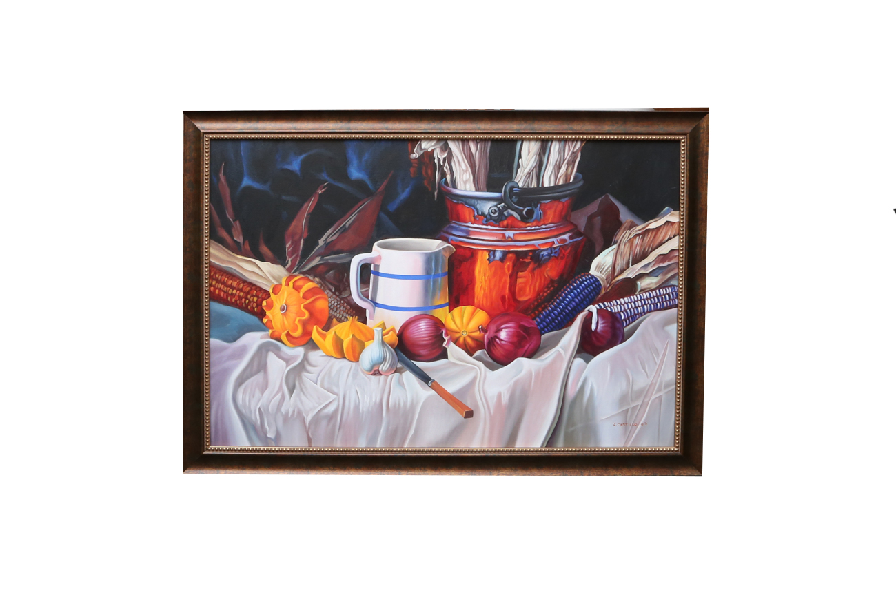 J. Castillo Still Life Oil Painting On Canvas
