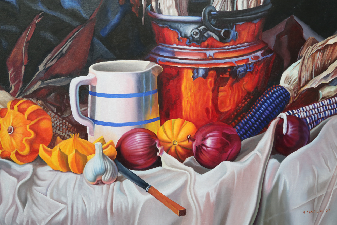 J. Castillo Still Life Oil Painting On Canvas
