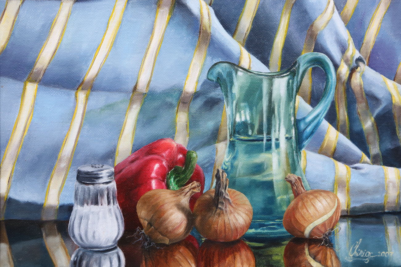 Daniel C. Chiriac Original Still Life Oil Painting On Canvas