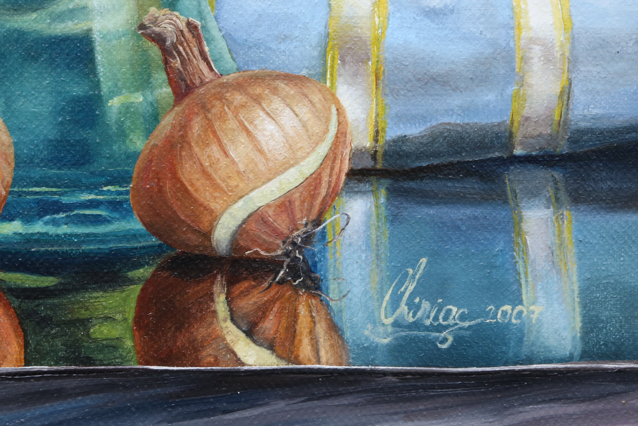 Daniel C. Chiriac Original Still Life Oil Painting On Canvas