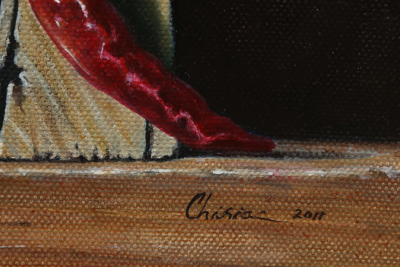 Daniel C. Chiriac Unique Still Life Oil Painting On Canvas