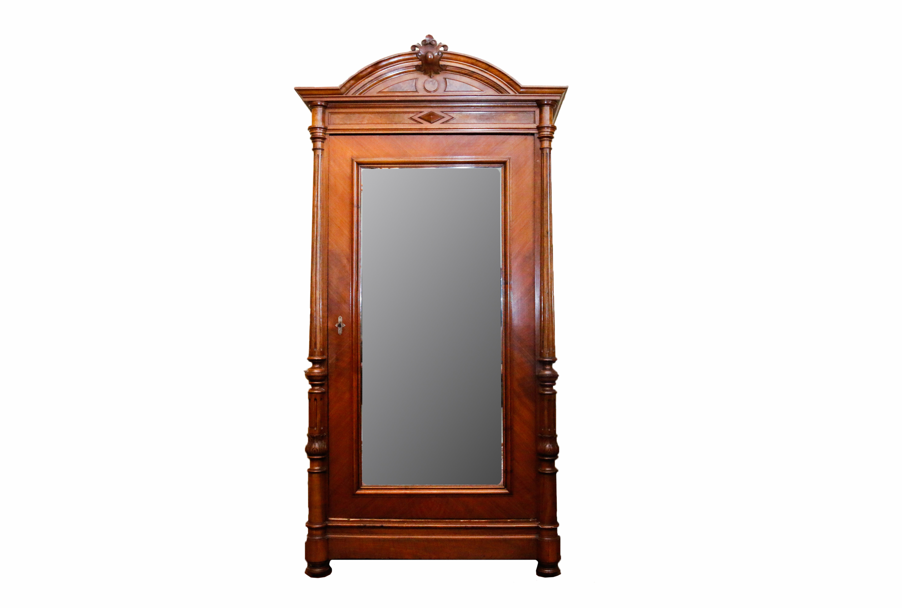 Antique German Mirrored Wardrobe