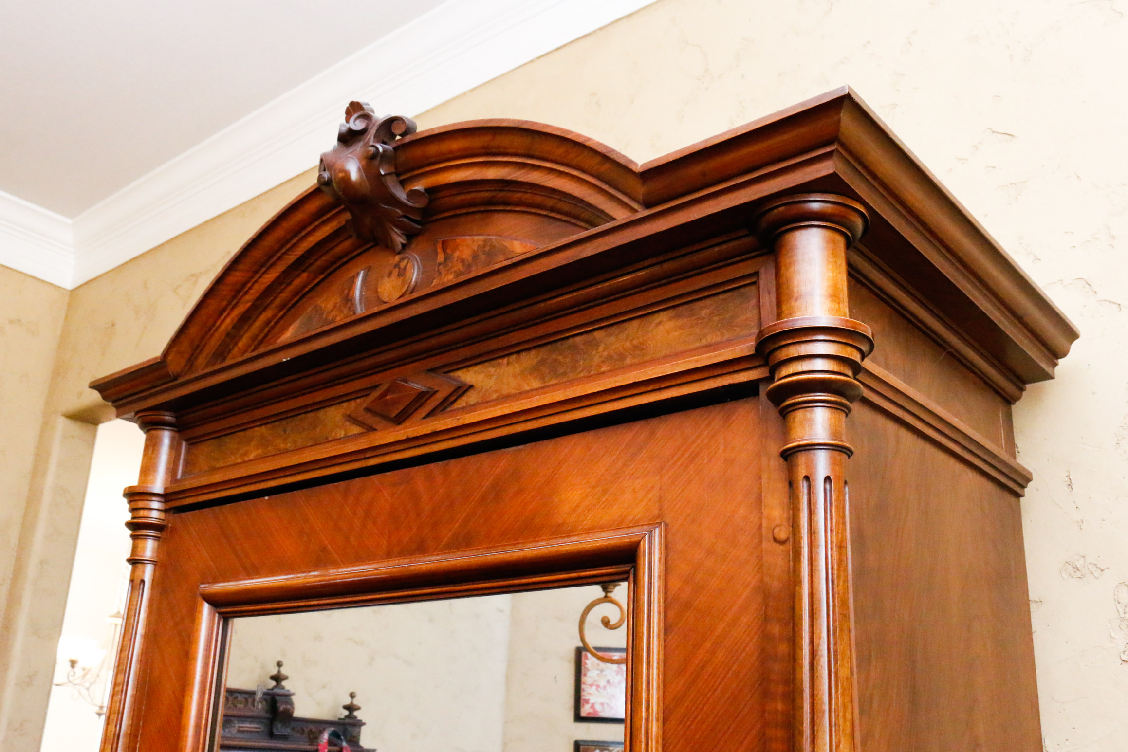 Antique German Mirrored Wardrobe