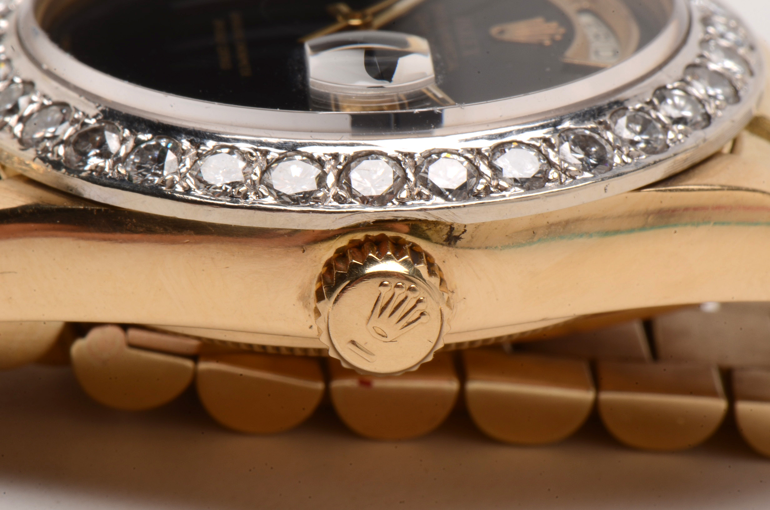 Rolex 18K Yellow Gold 2.56 CTW Diamond Bezel Day-Date Watch