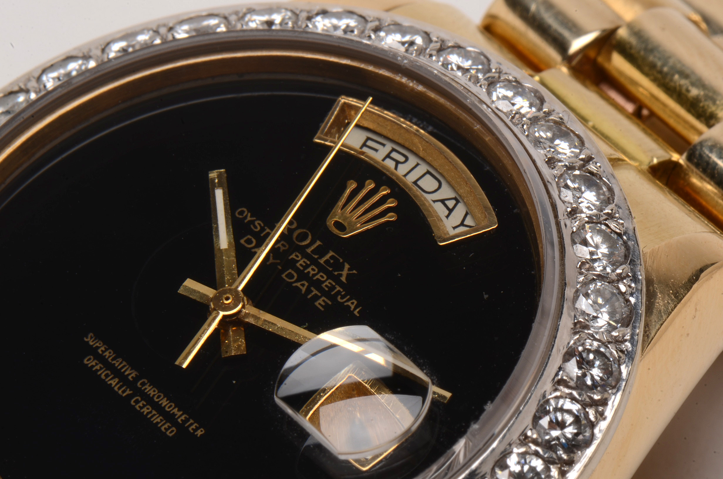 Rolex 18K Yellow Gold 2.56 CTW Diamond Bezel Day-Date Watch