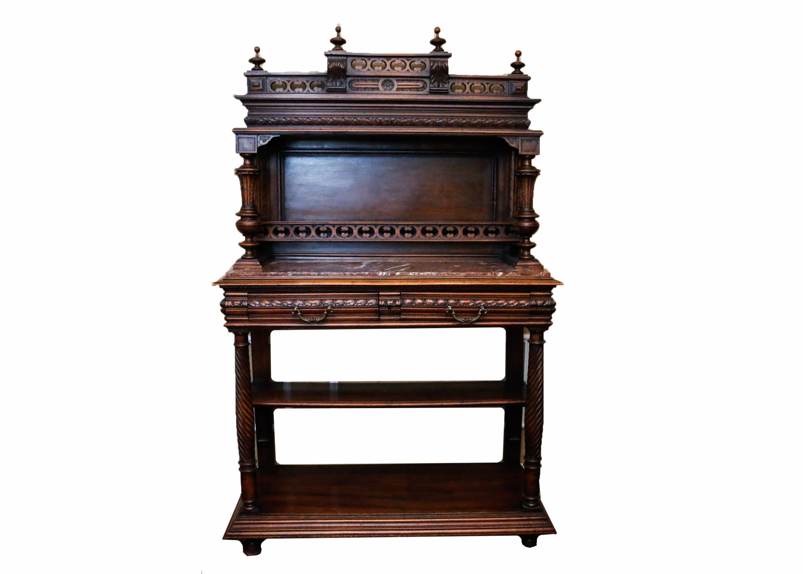 Antique Renaissance Revival Style Marble Top Server