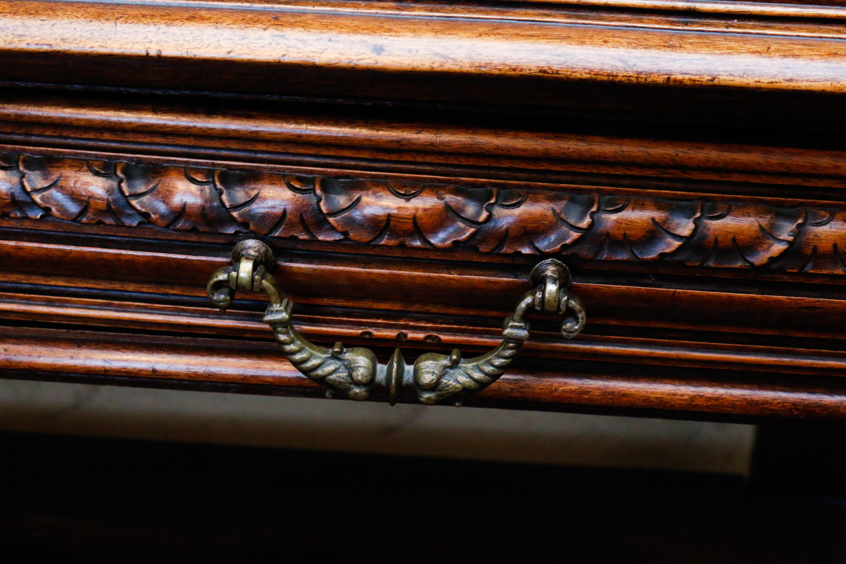 Antique Renaissance Revival Style Marble Top Server