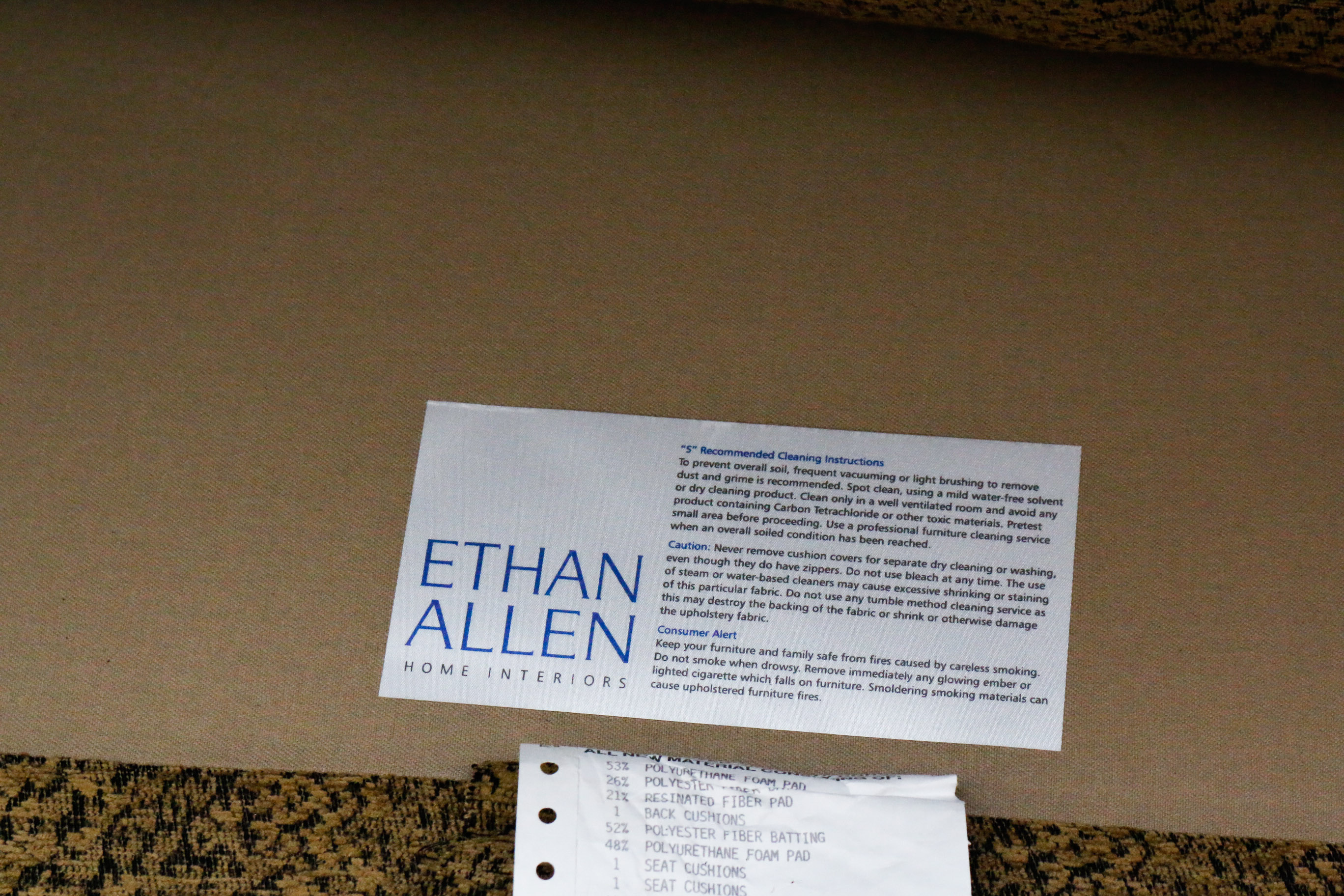 Wooden And Upholstered Arm Chair