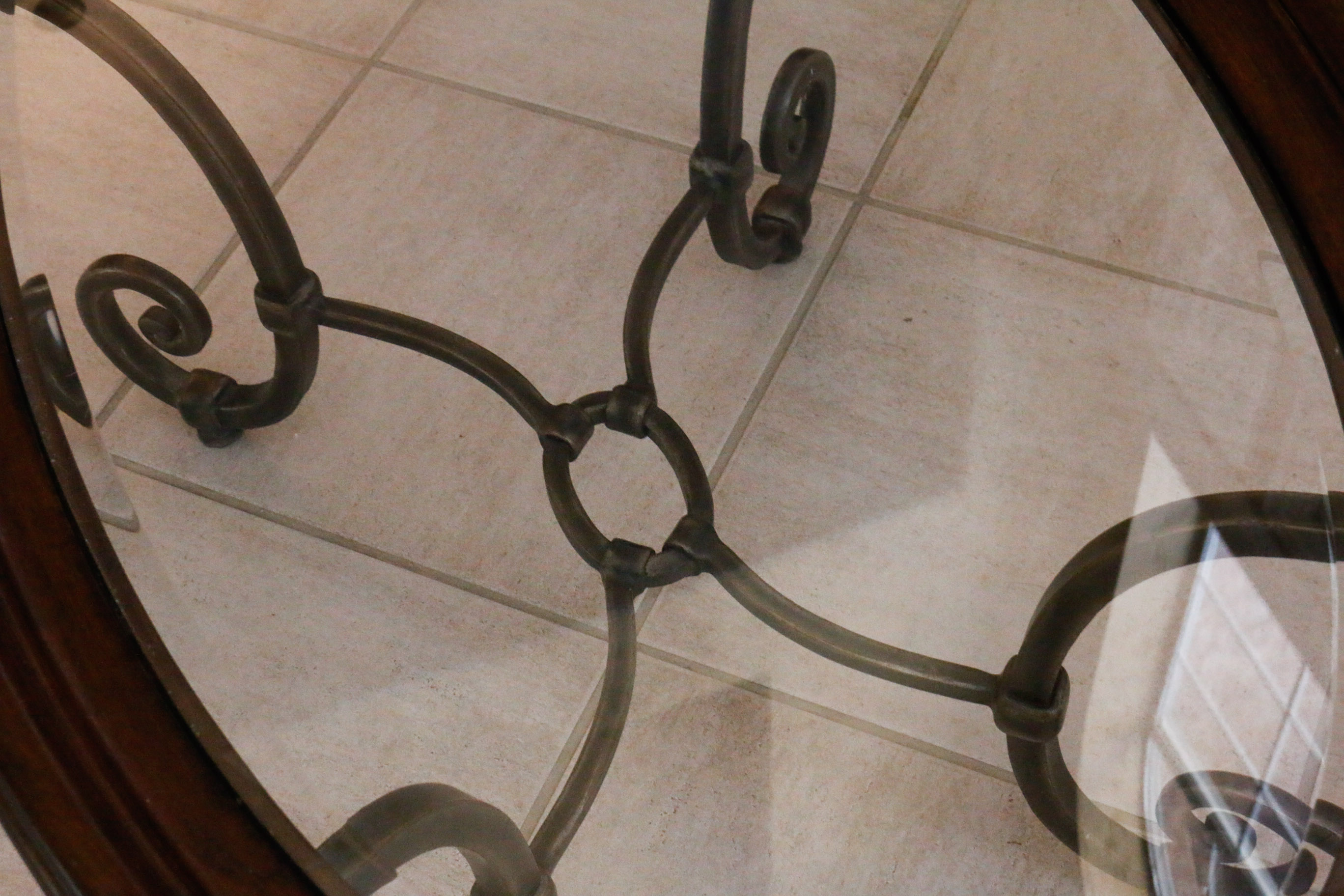 Glass Top Wooden Coffee Table