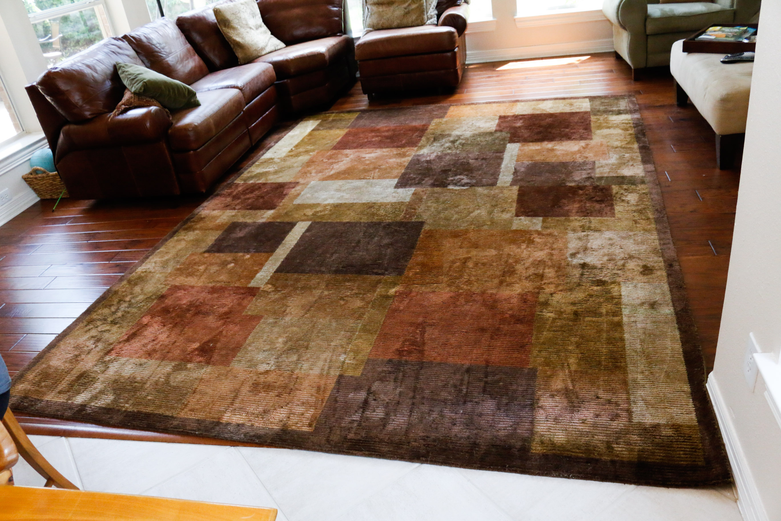 Contemporary Indian Wool and Silk Area Rug From Fiezy