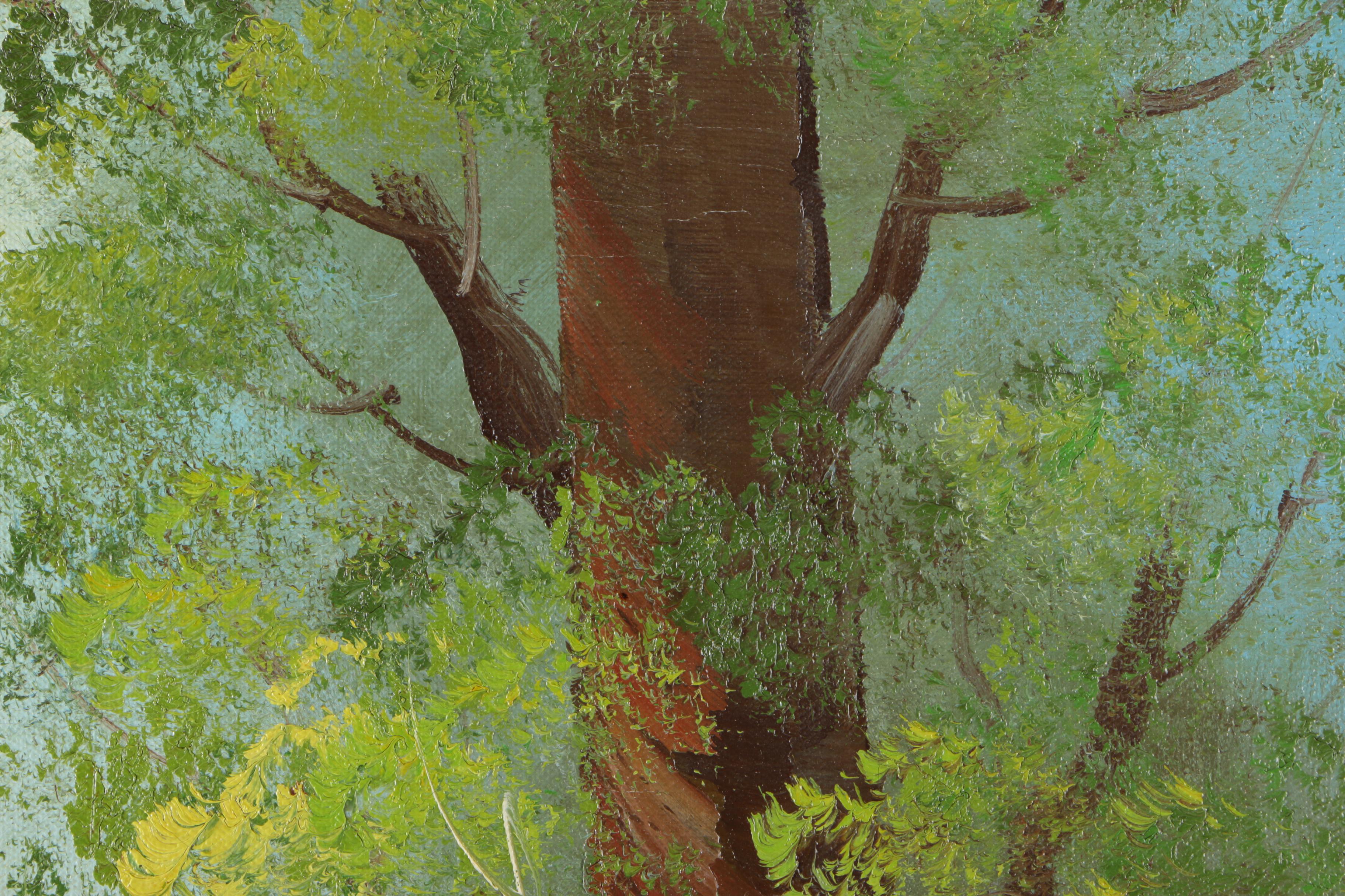 R. Farr Oil Painting on Canvas Woodland Canvas