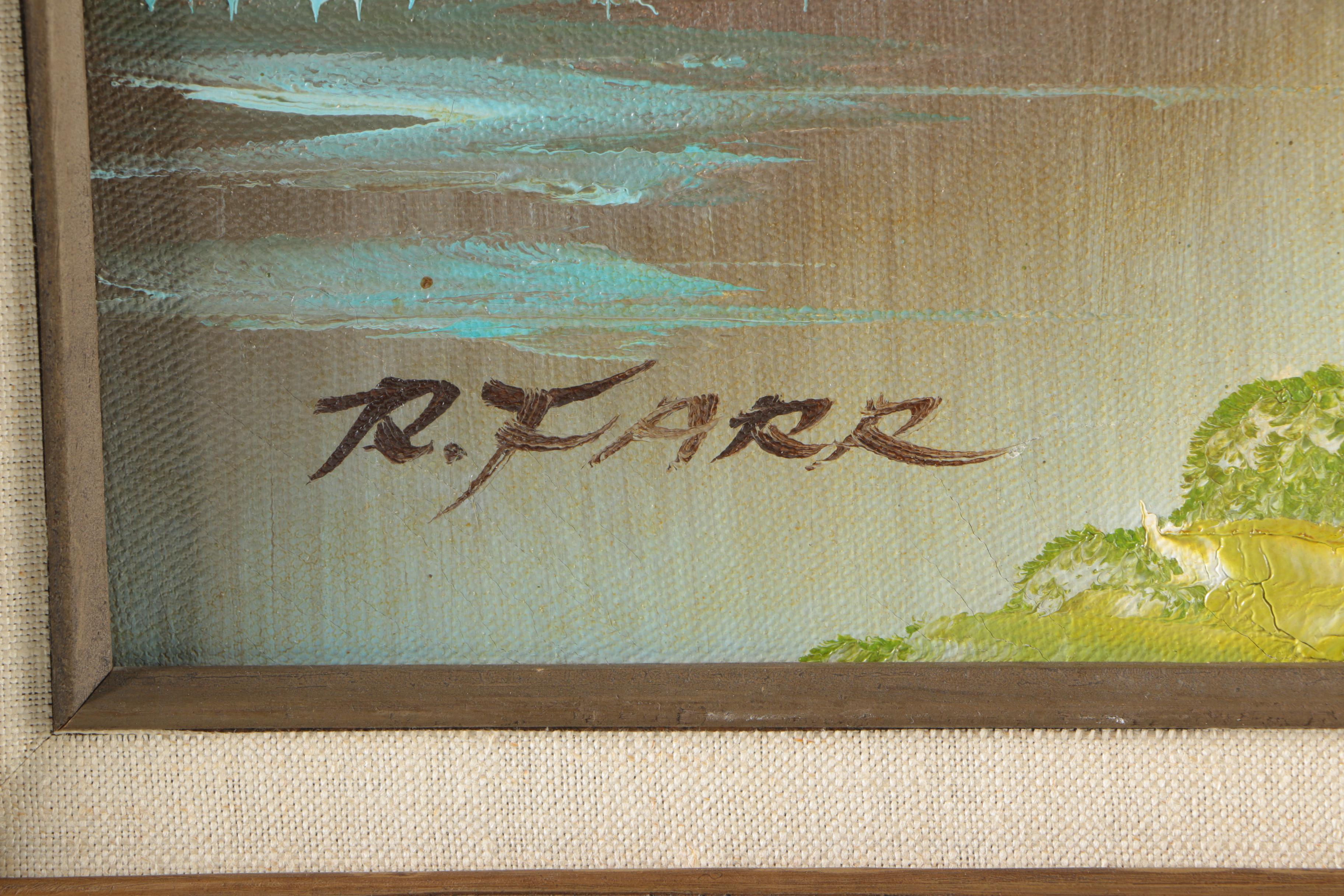 R. Farr Oil Painting on Canvas Woodland Canvas