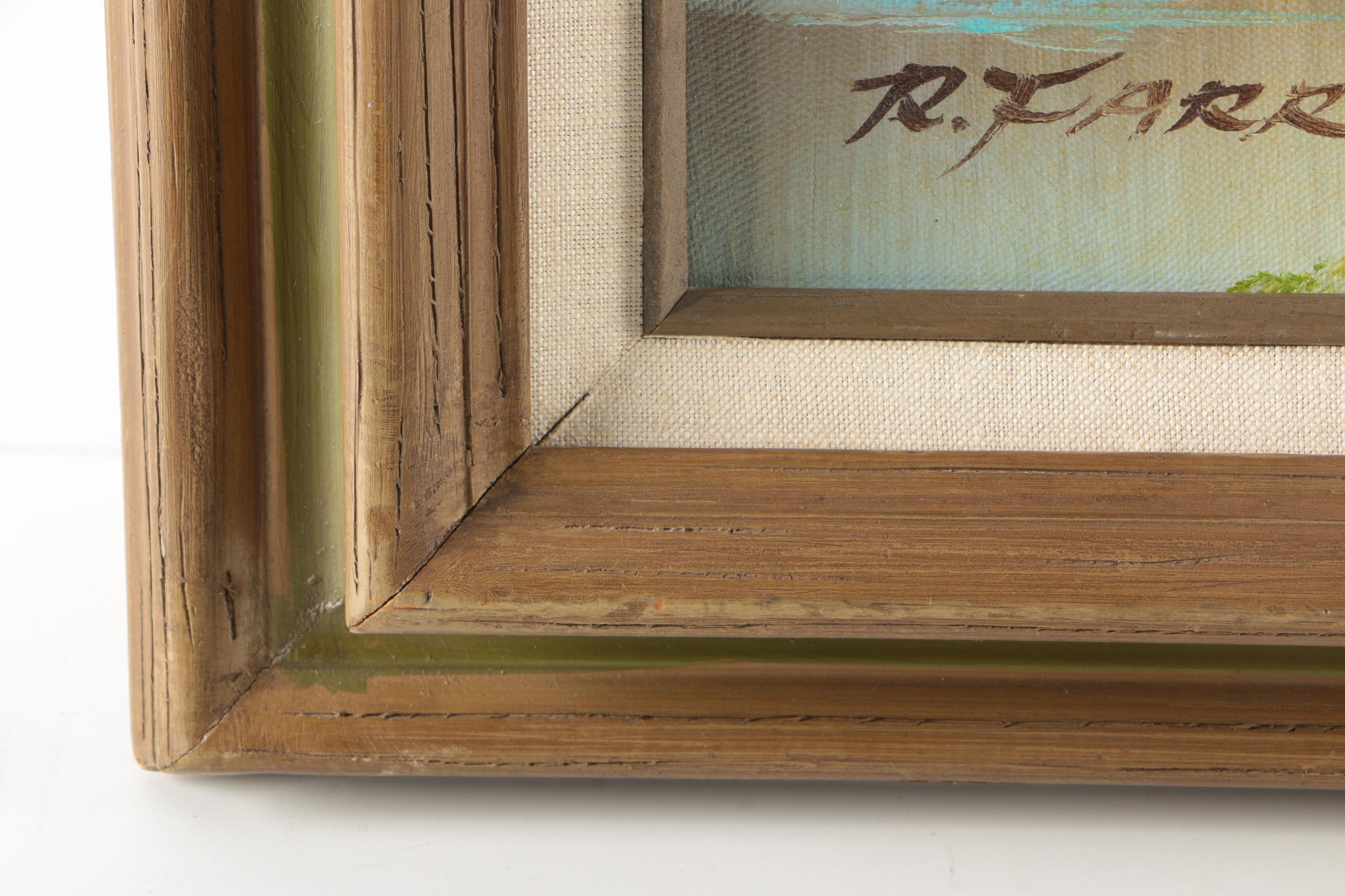 R. Farr Oil Painting on Canvas Woodland Canvas