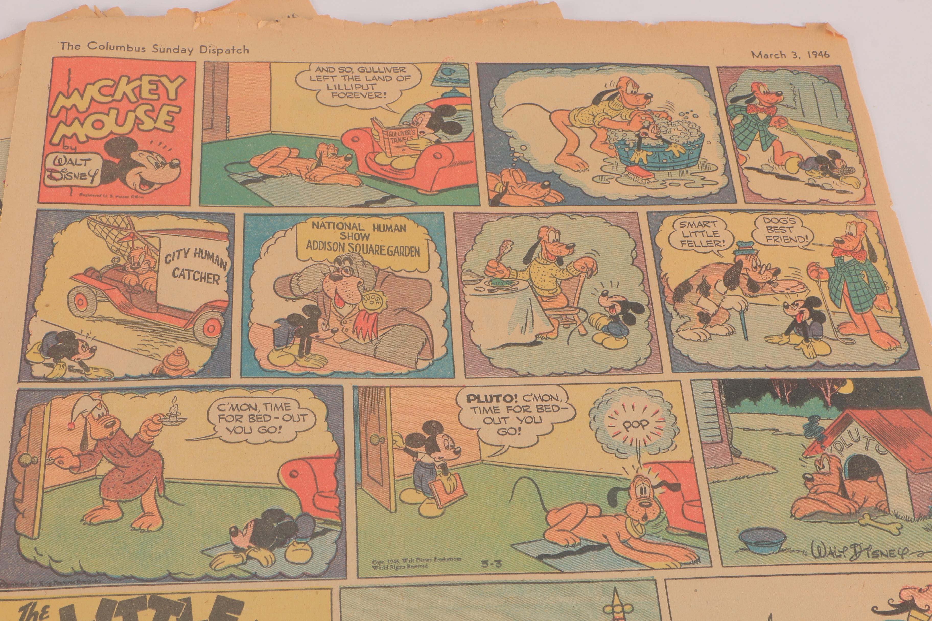 Vintage Comics Featuring Mickey Mouse