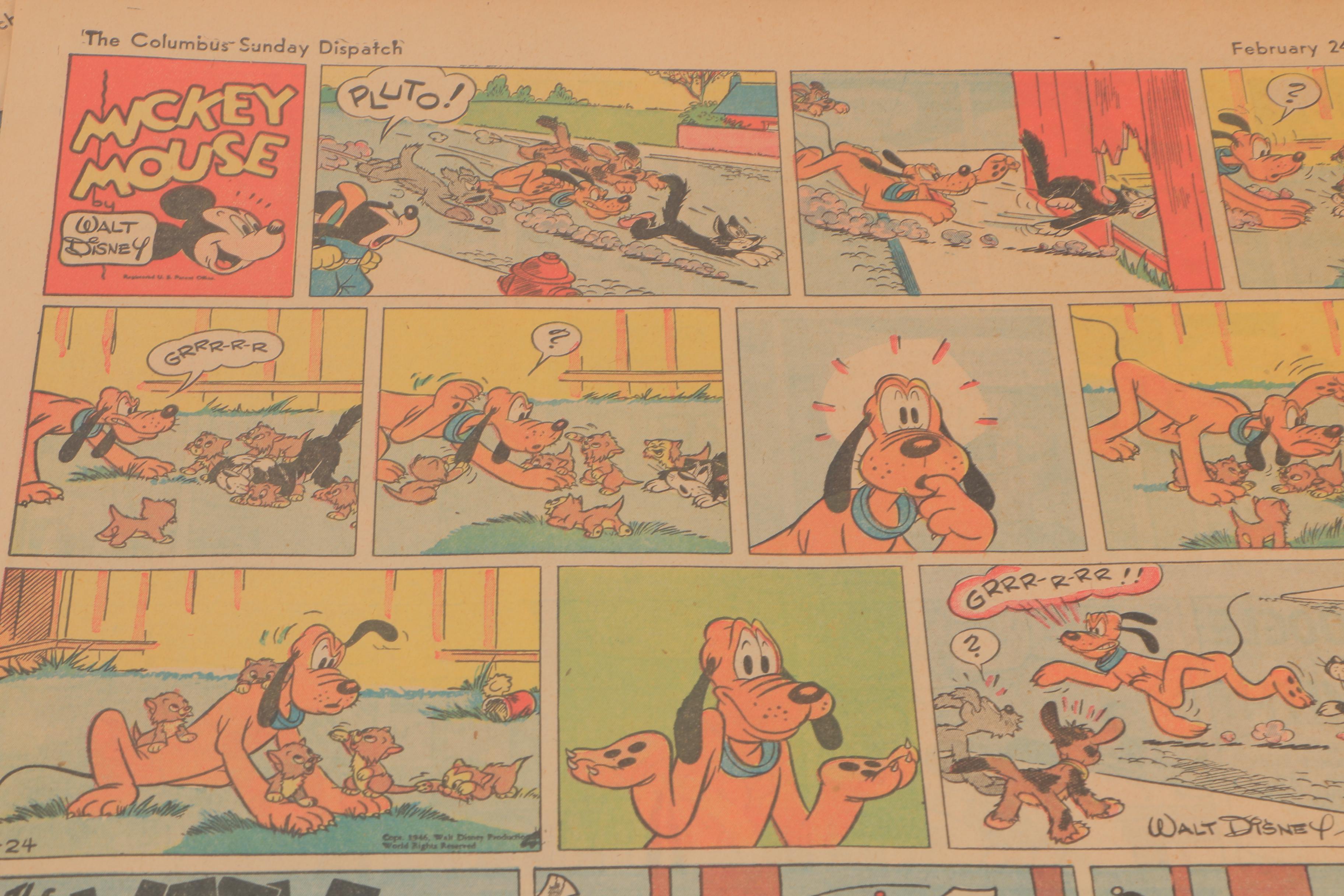 Vintage Comics Featuring Mickey Mouse