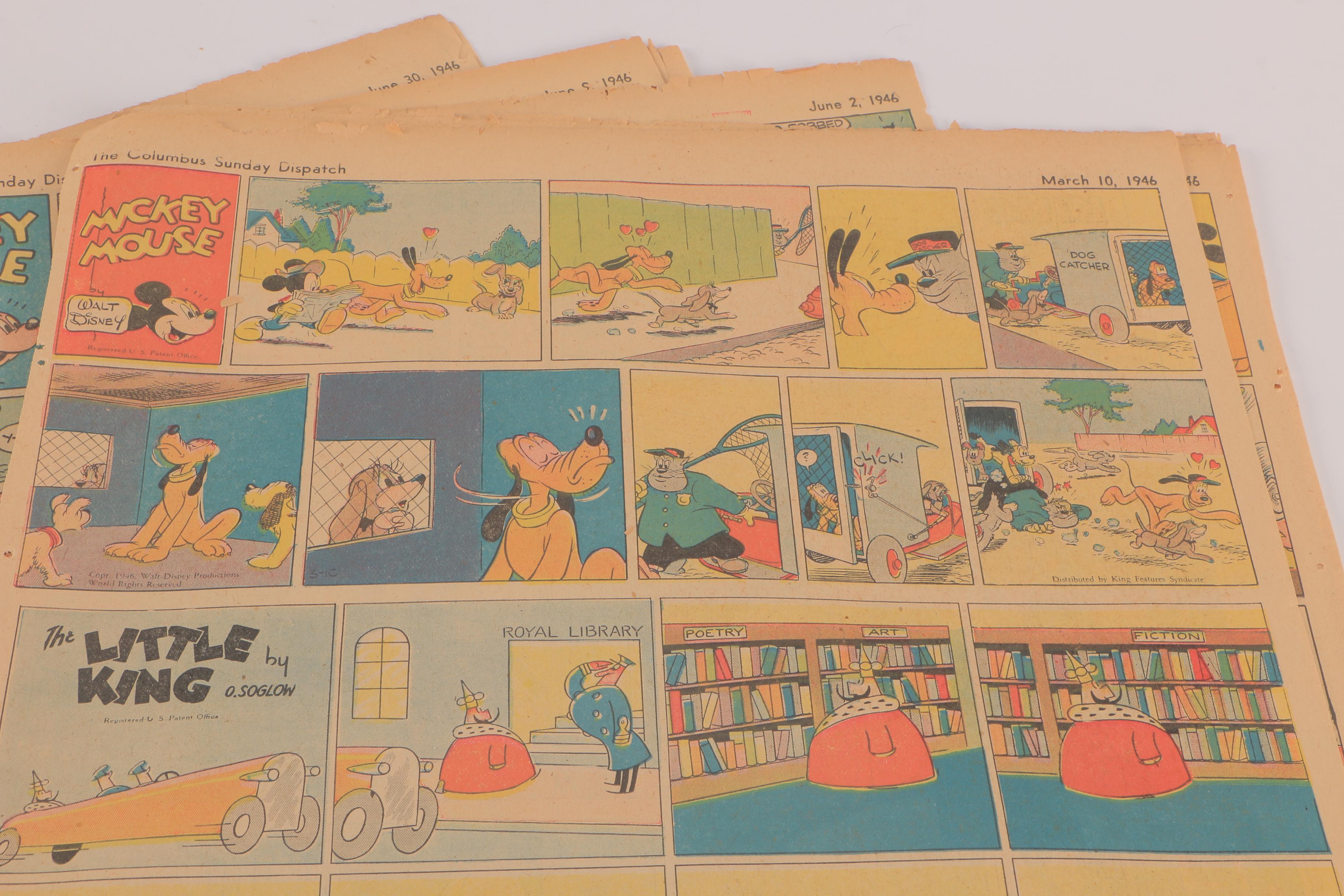 Vintage Comics Featuring Mickey Mouse