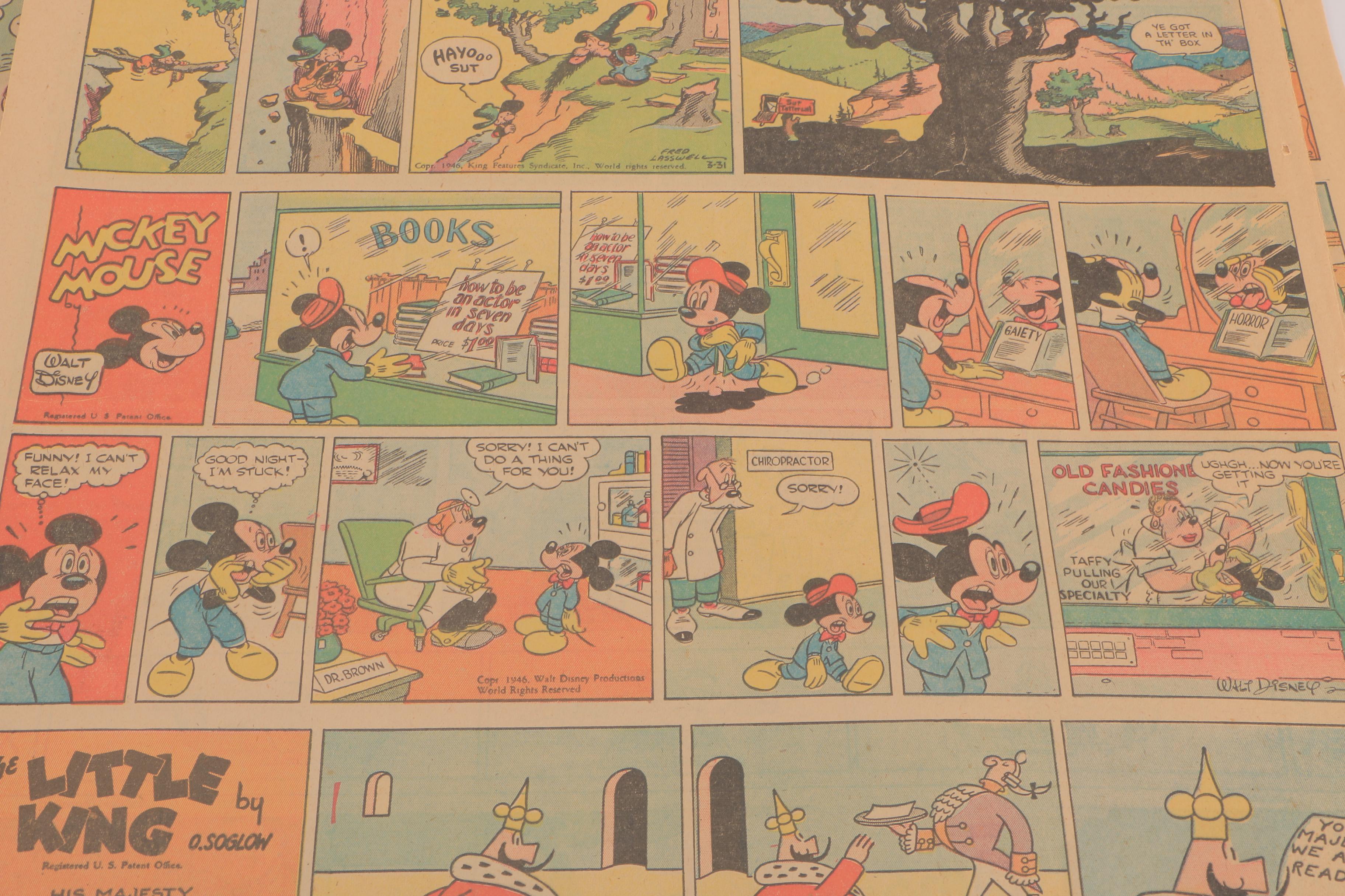 Vintage Comics Featuring Mickey Mouse