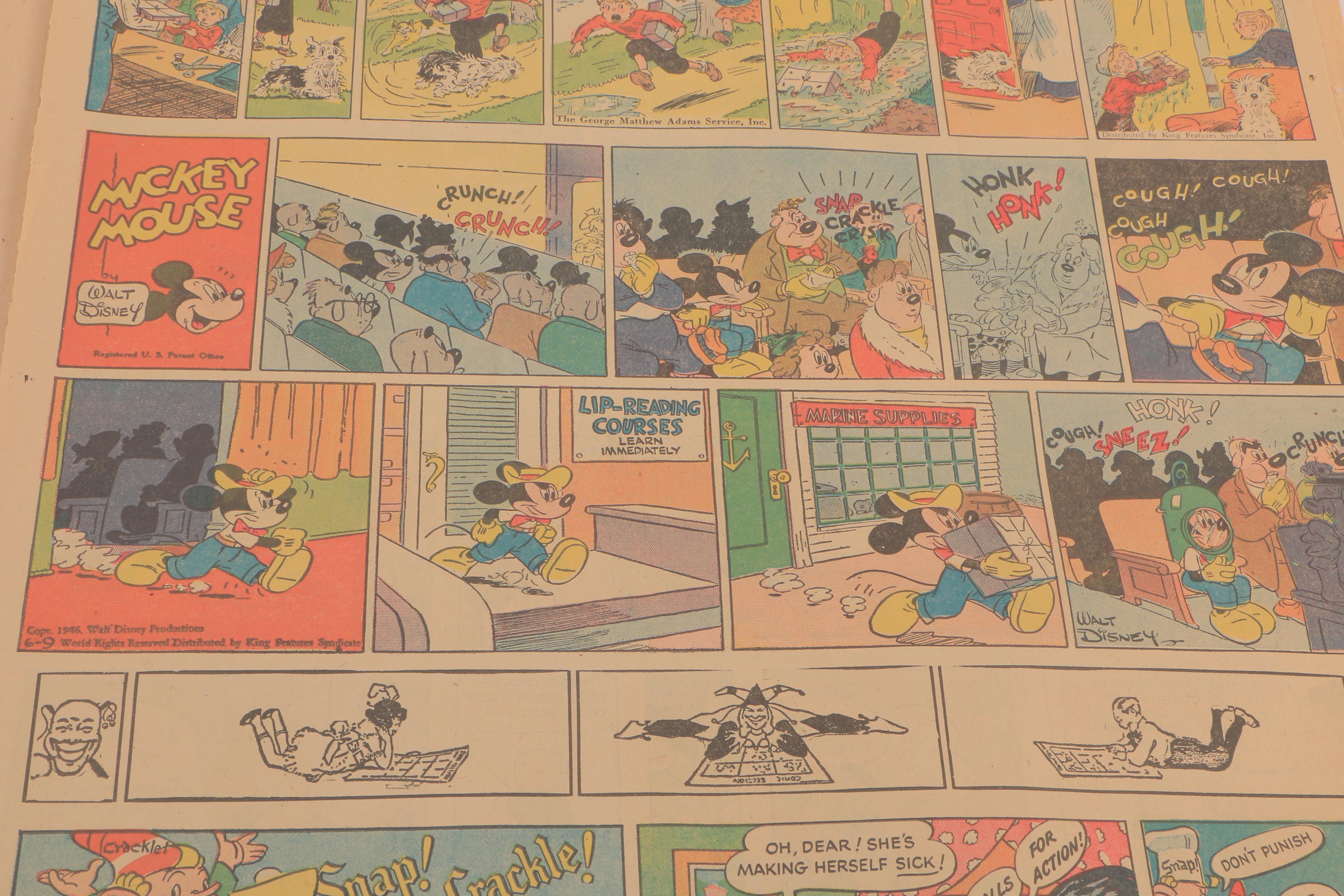 Vintage Comics Featuring Mickey Mouse