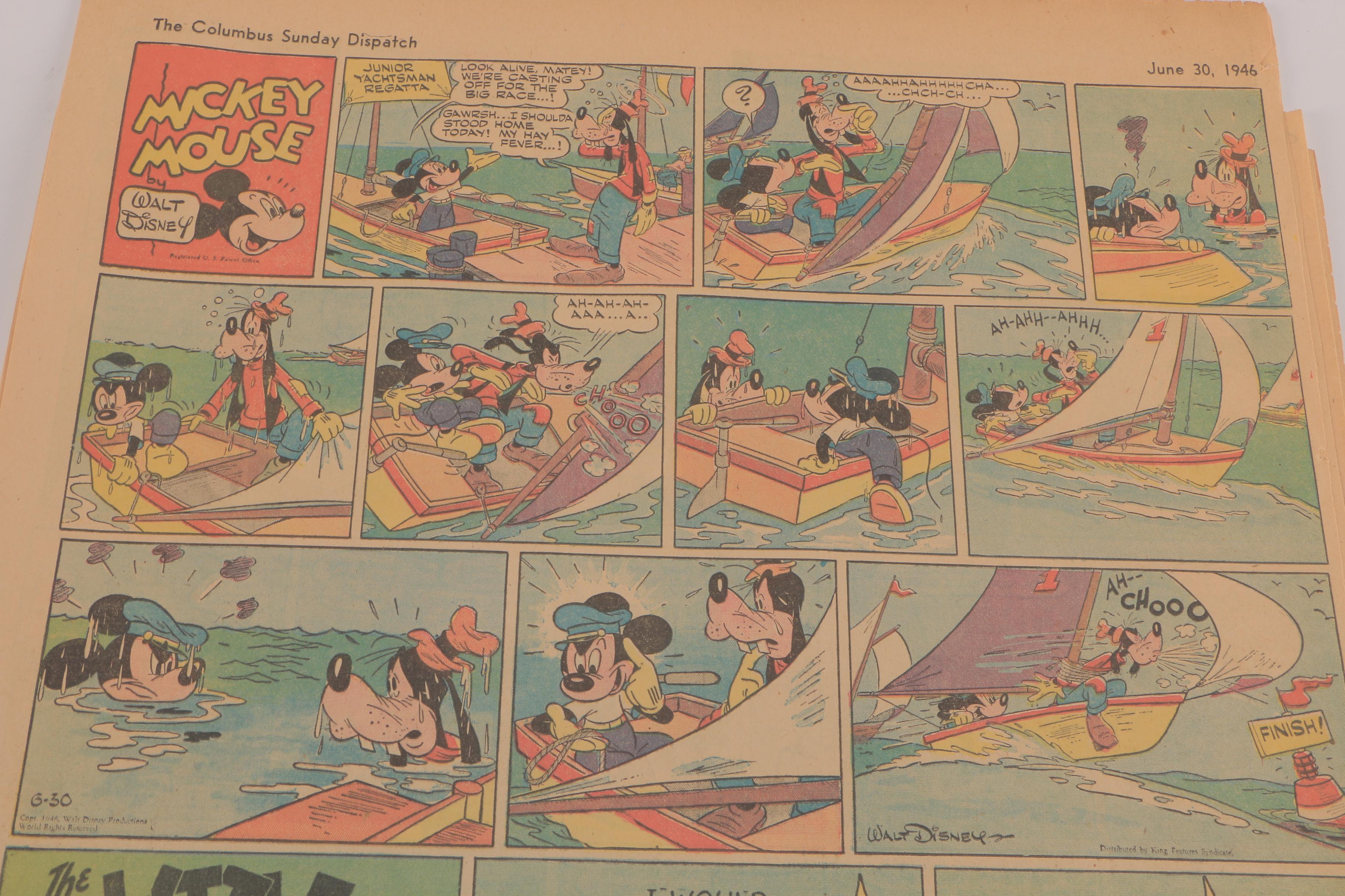Vintage Comics Featuring Mickey Mouse