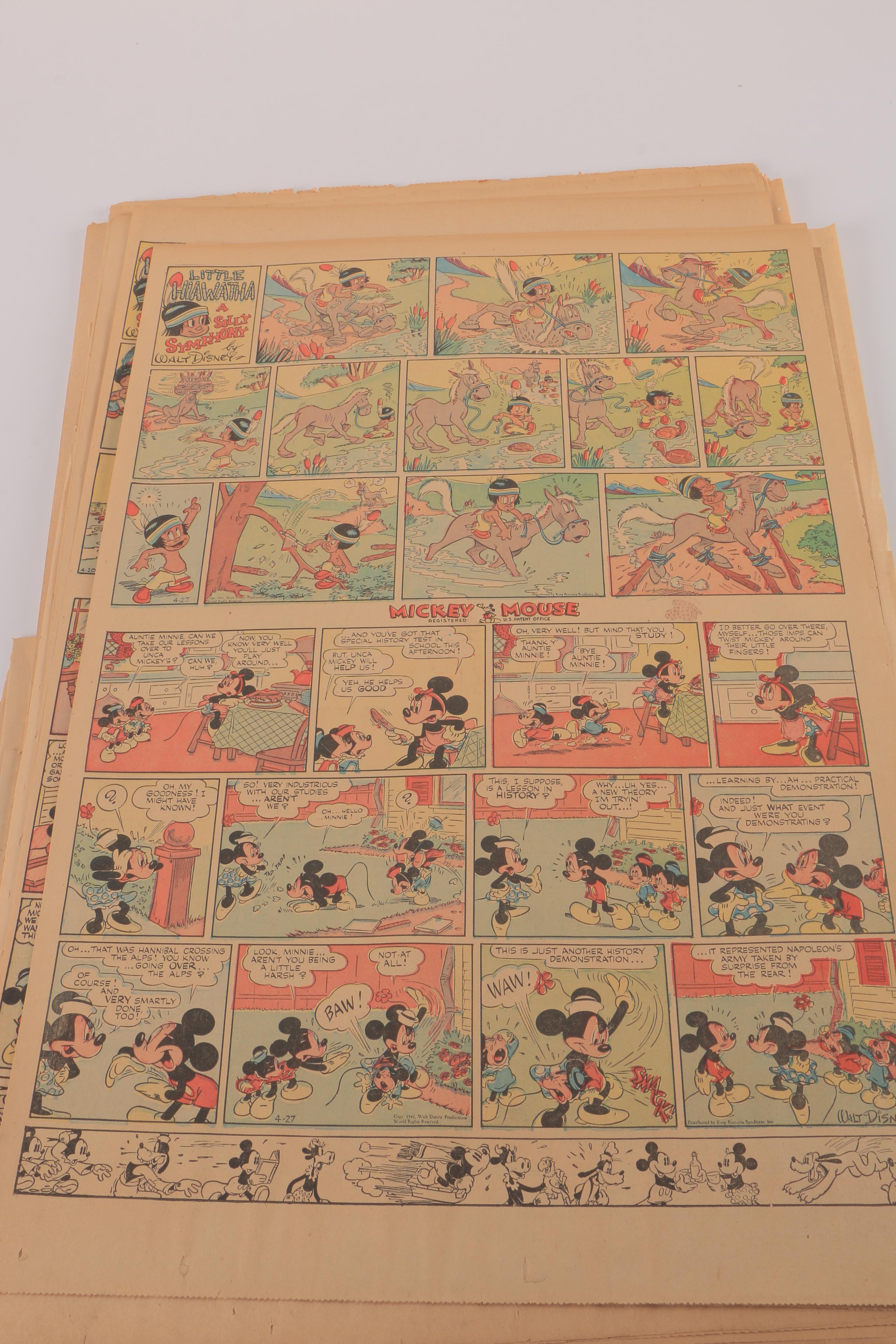 Vintage Comics Featuring Mickey Mouse