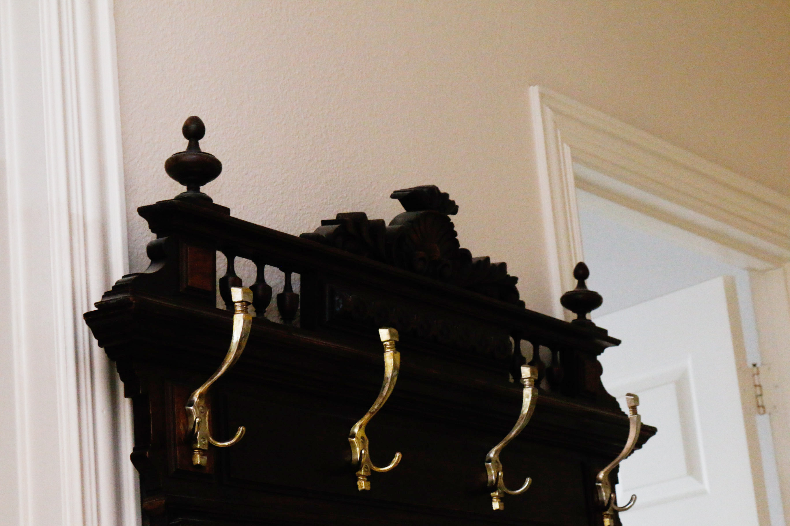 Antique French Wooden Hall Tree