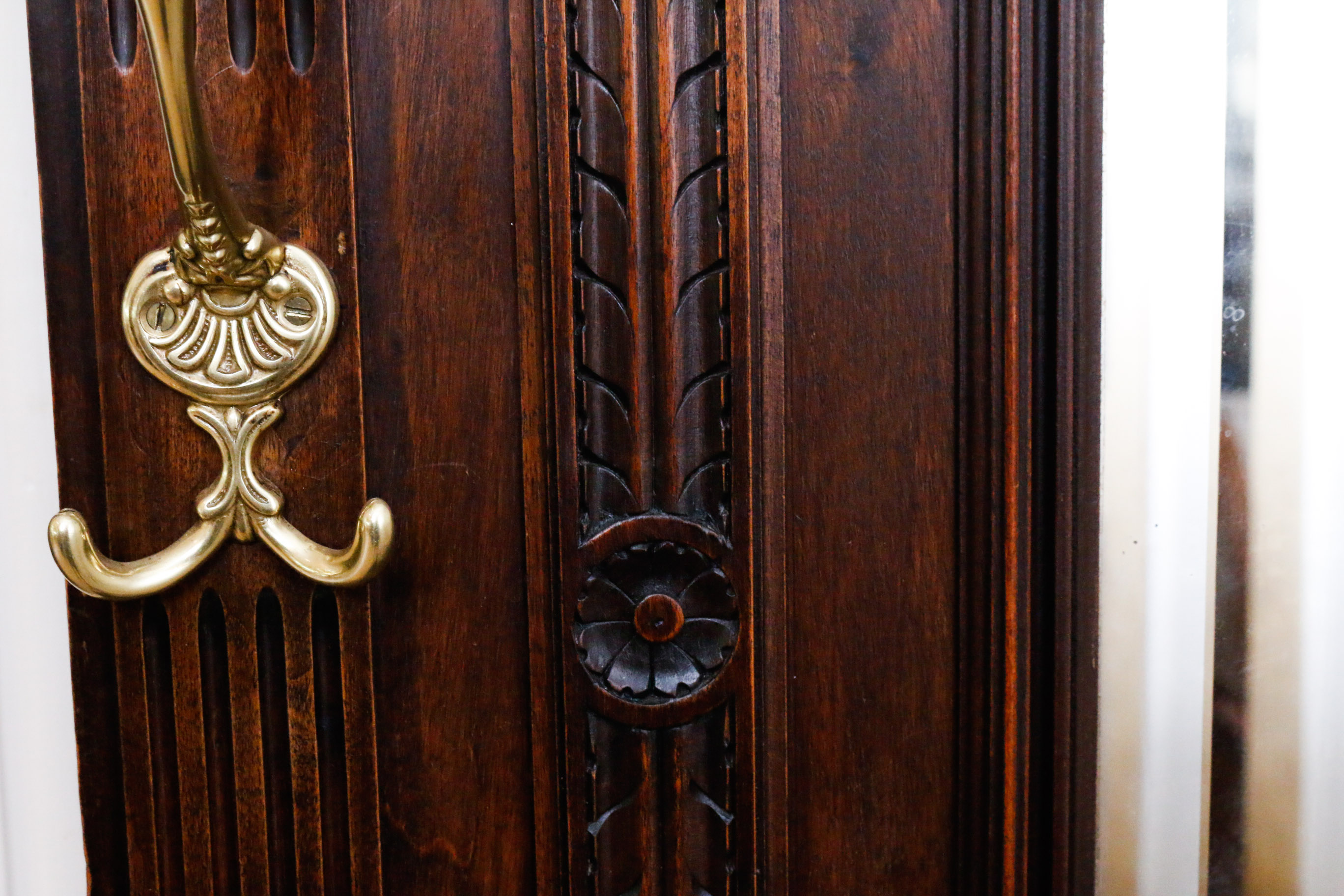 Antique French Wooden Hall Tree