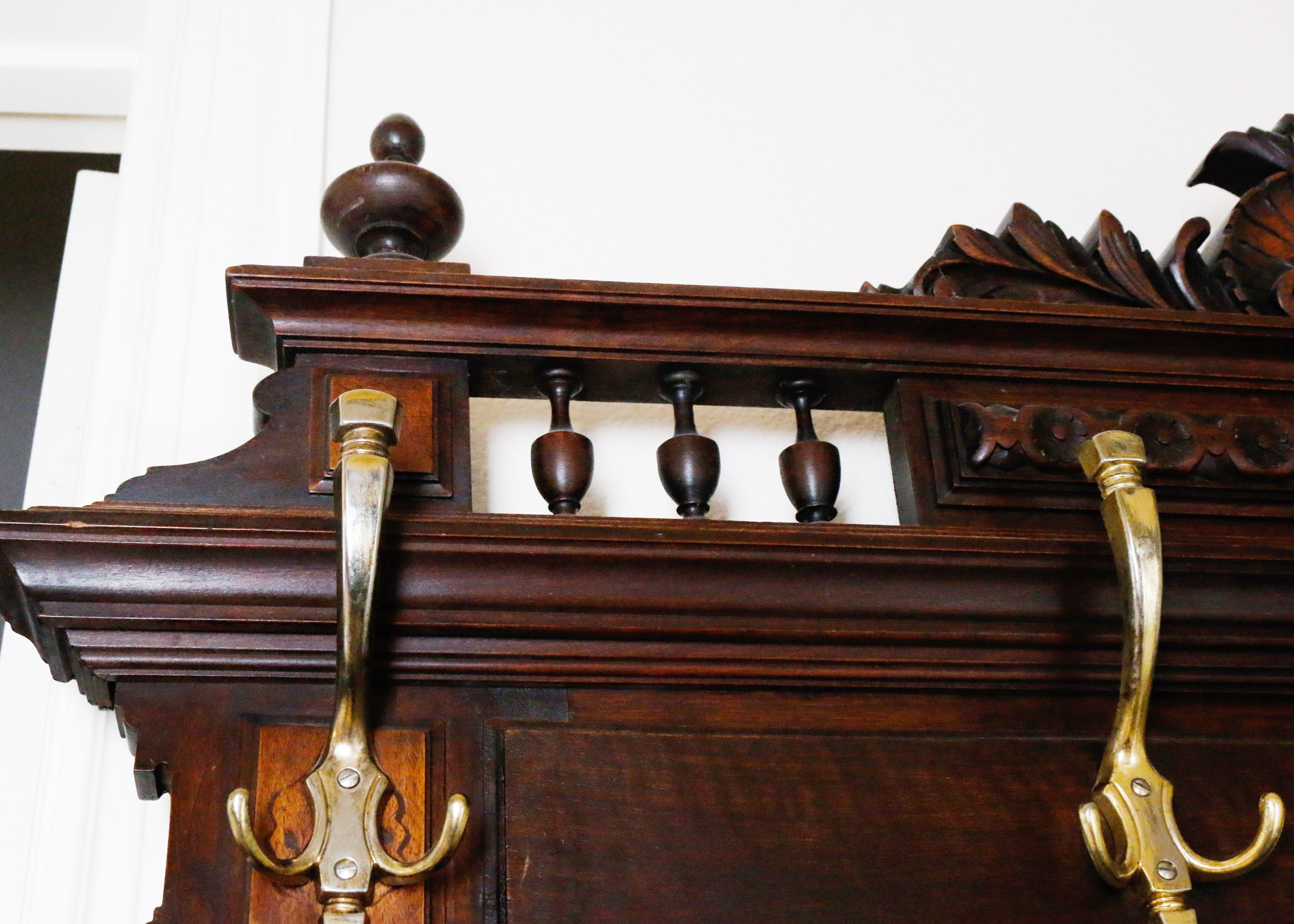 Antique French Wooden Hall Tree