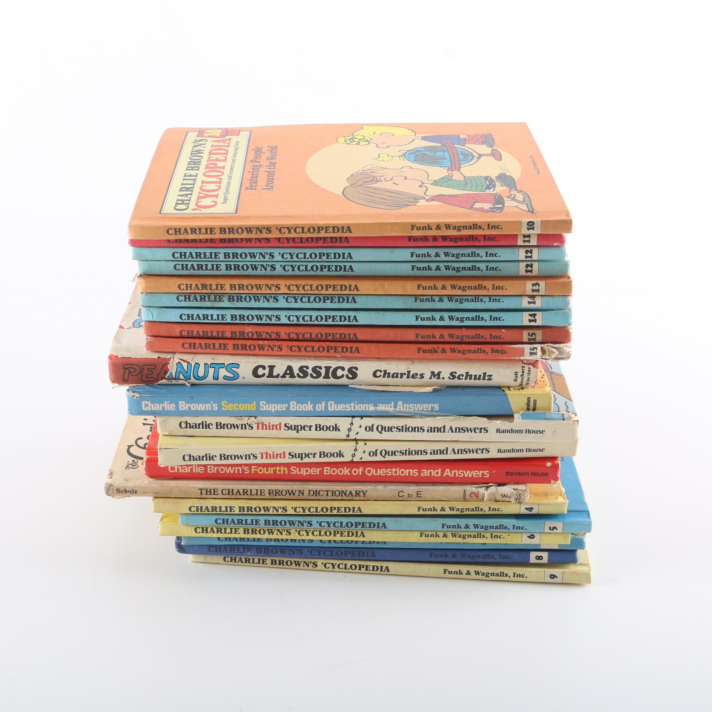Collection of "Charlie Brown 'Cyclopedia" and Other Children's Books