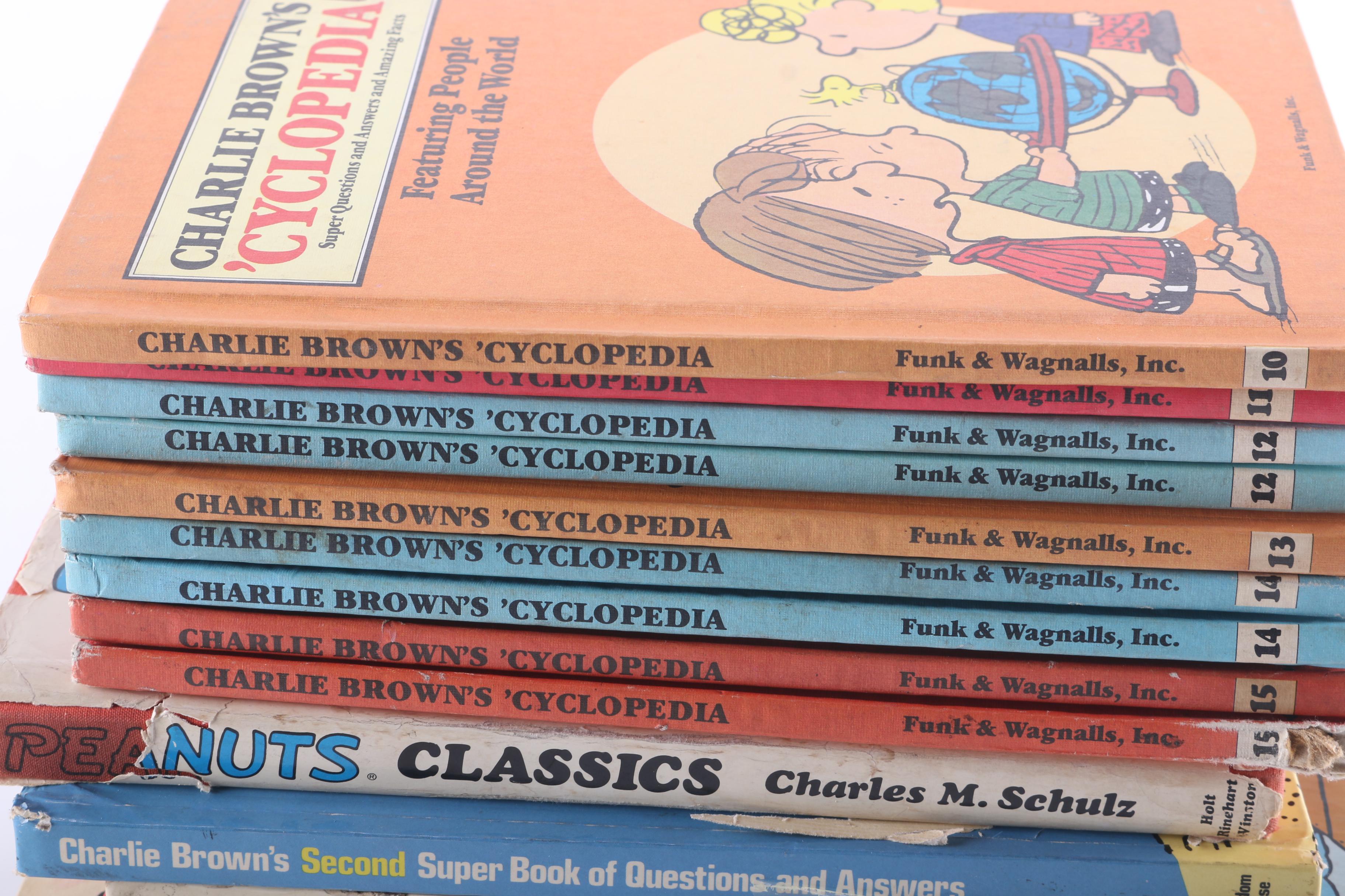 Collection of "Charlie Brown 'Cyclopedia" and Other Children's Books