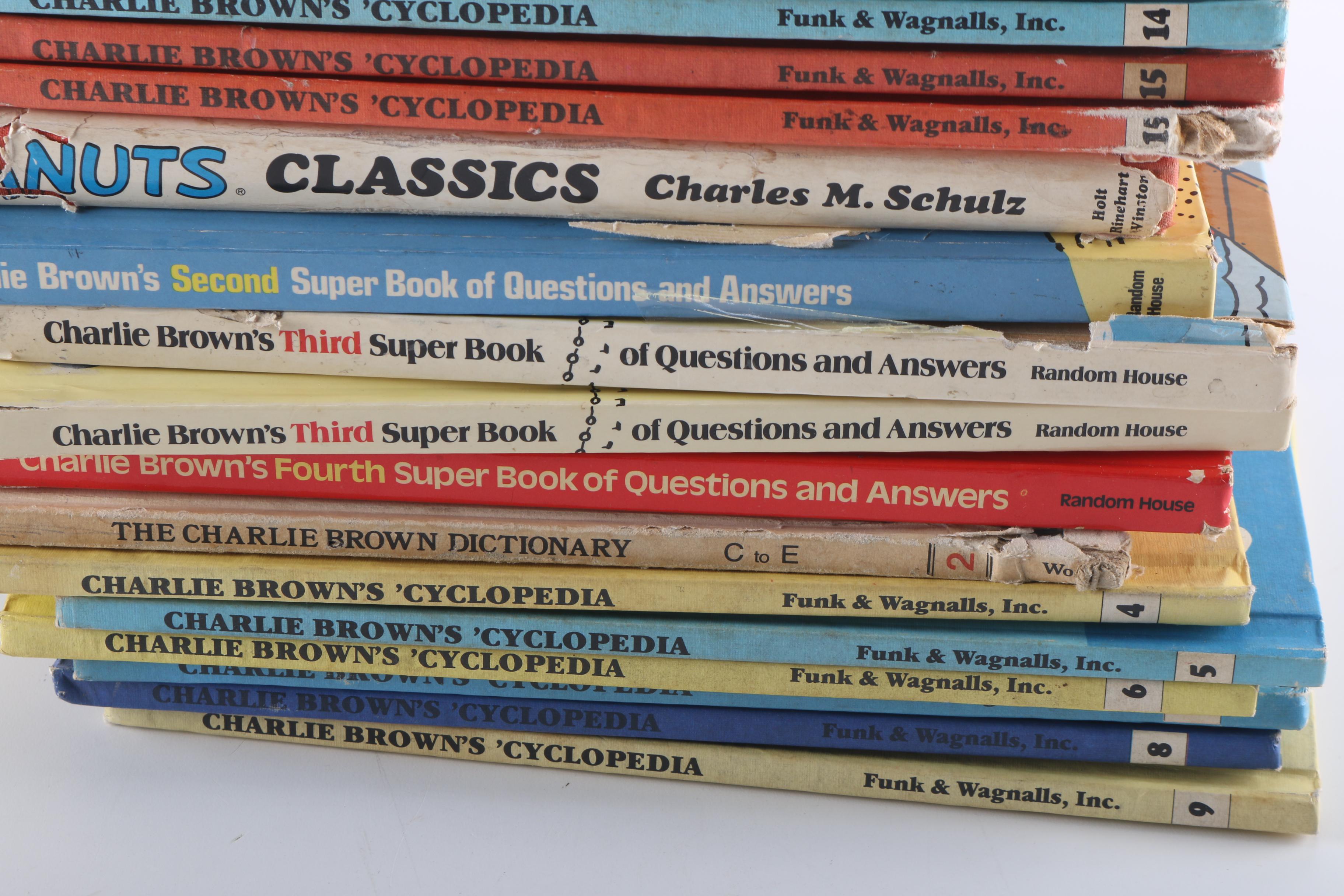 Collection of "Charlie Brown 'Cyclopedia" and Other Children's Books