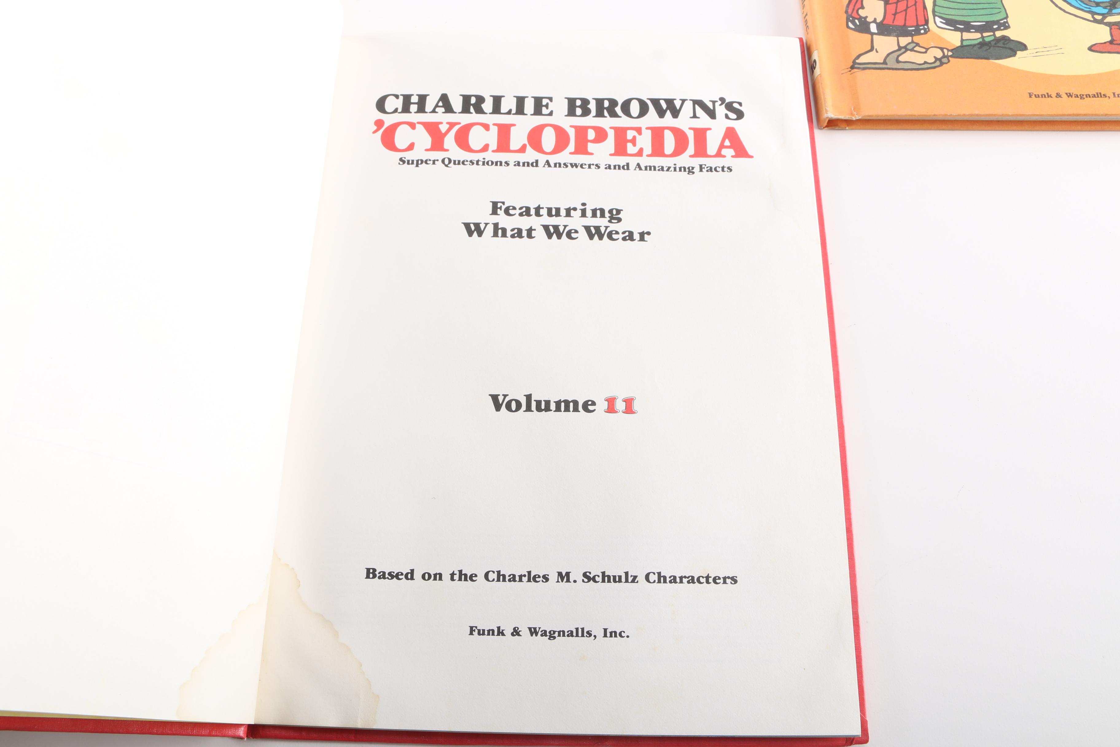 Collection of "Charlie Brown 'Cyclopedia" and Other Children's Books