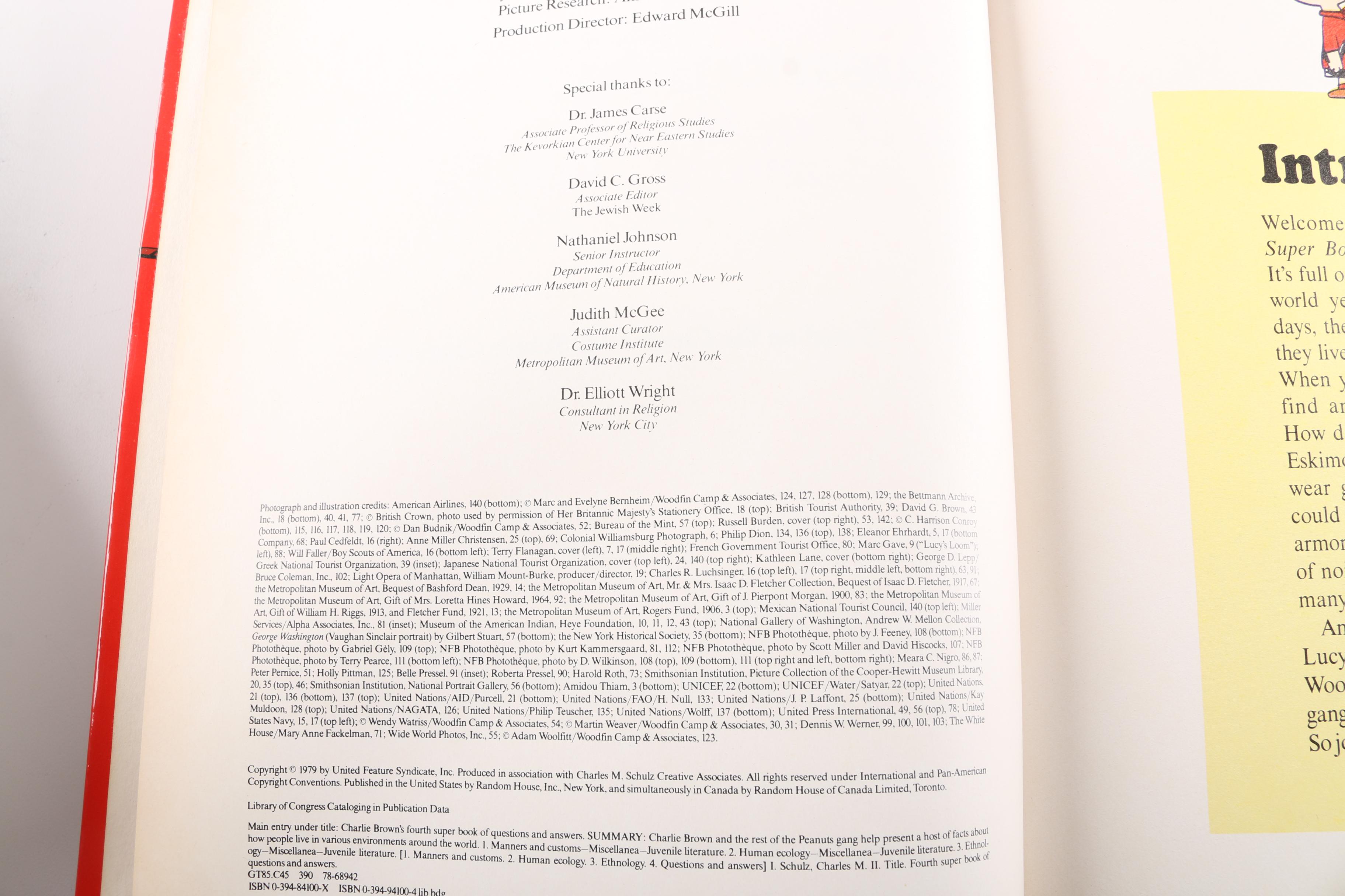 Collection of "Charlie Brown 'Cyclopedia" and Other Children's Books