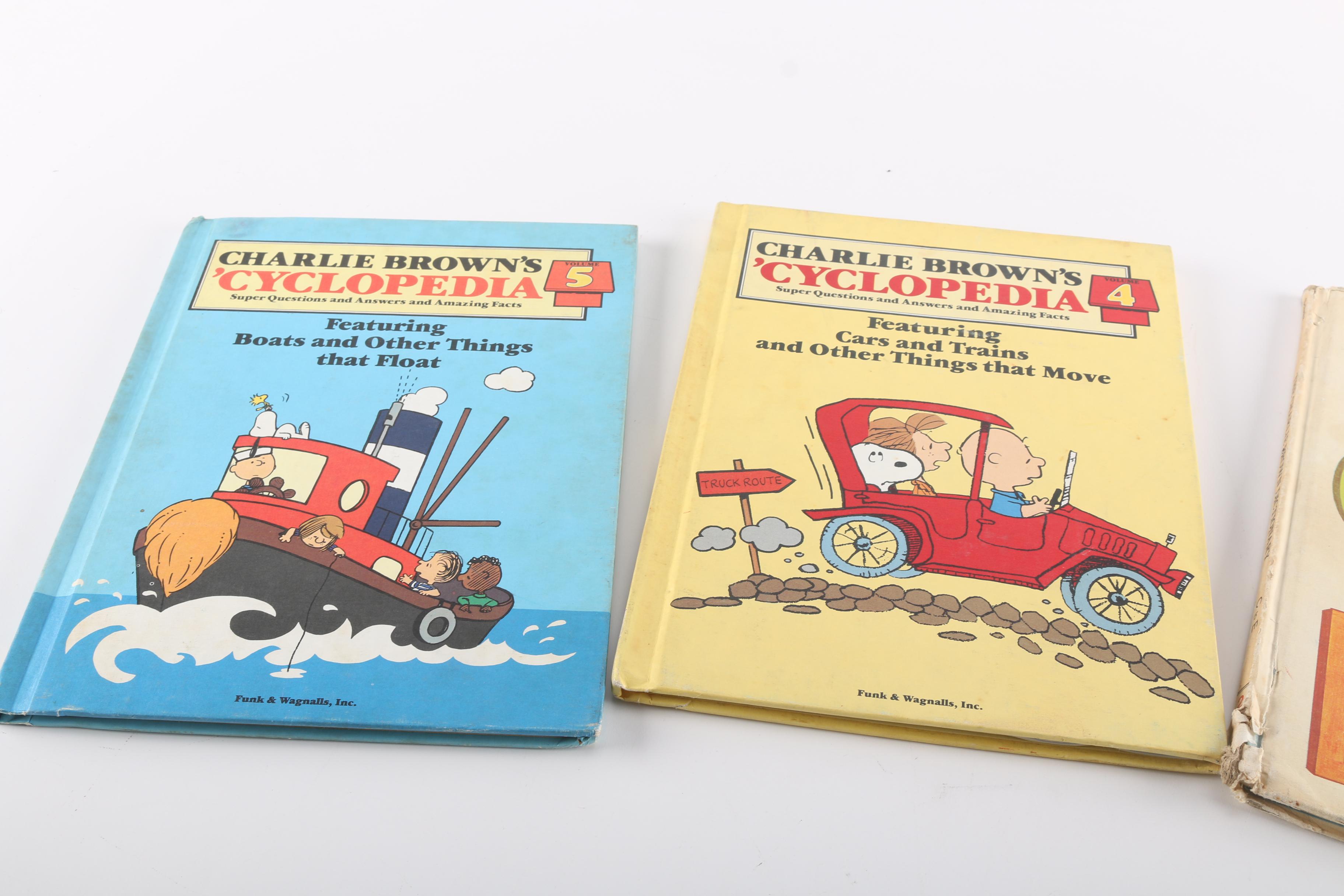 Collection of "Charlie Brown 'Cyclopedia" and Other Children's Books