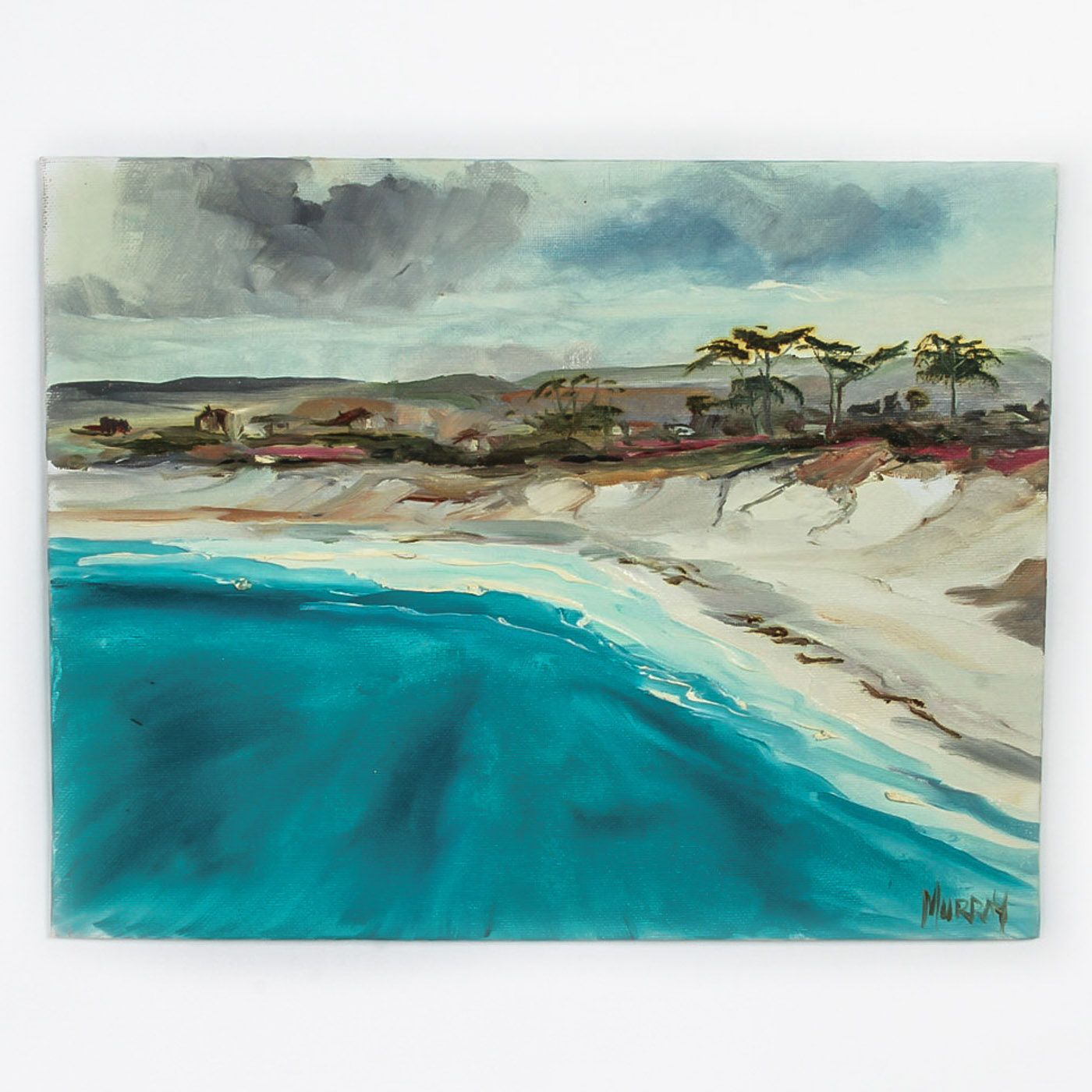 Kathleen Murray Oil Painting on Canvas Board "Carmel Beach"