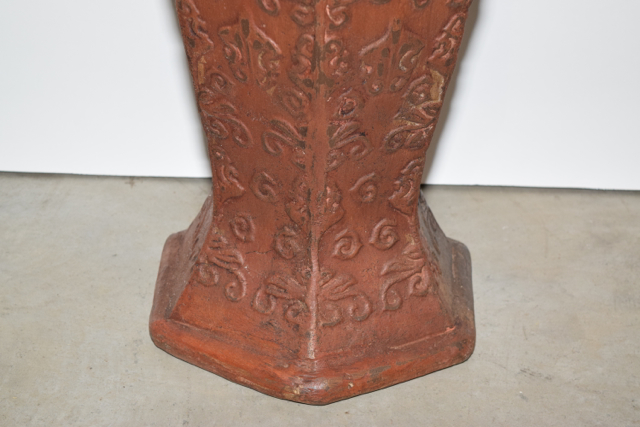 Rust and Black Hexagonal Terracotta Planter