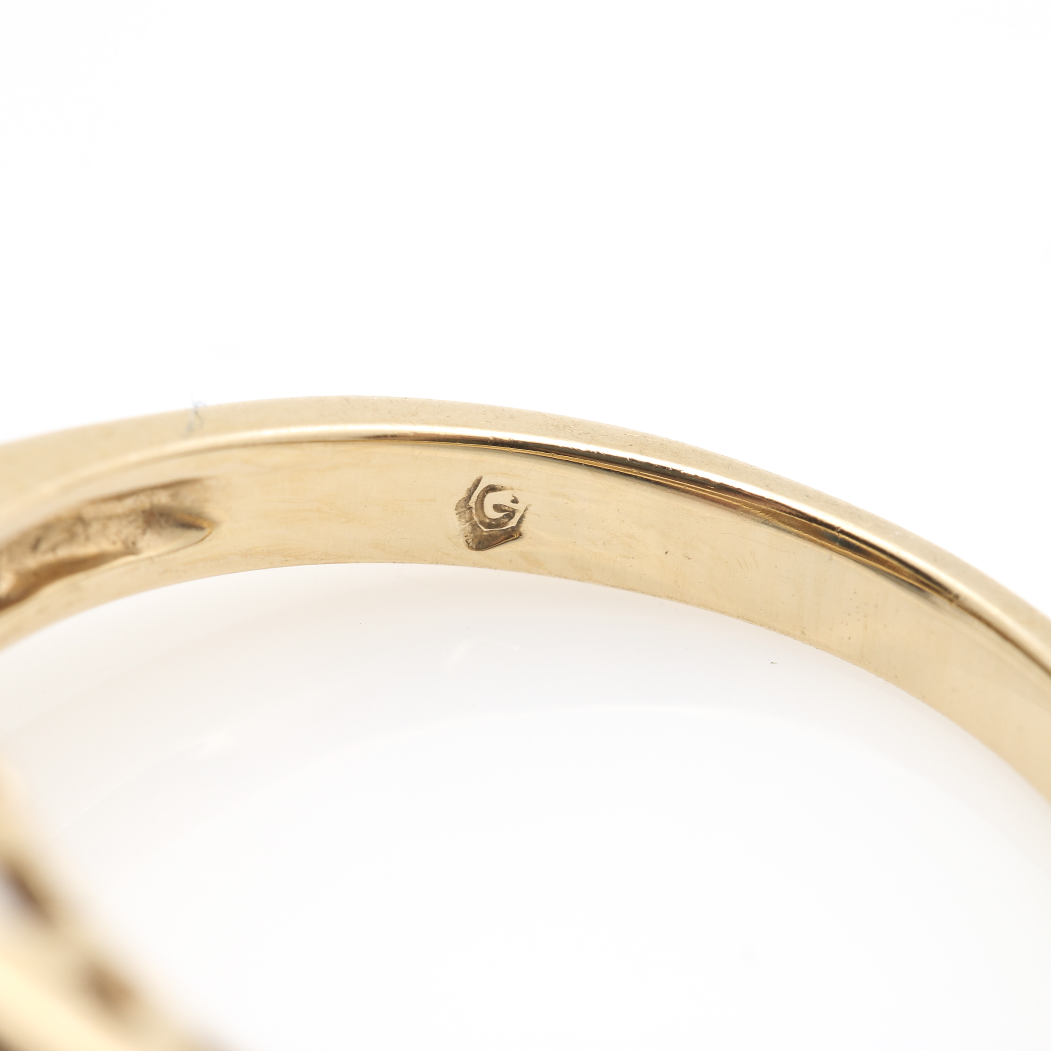 14K Yellow Gold Sapphire and Diamond Ring