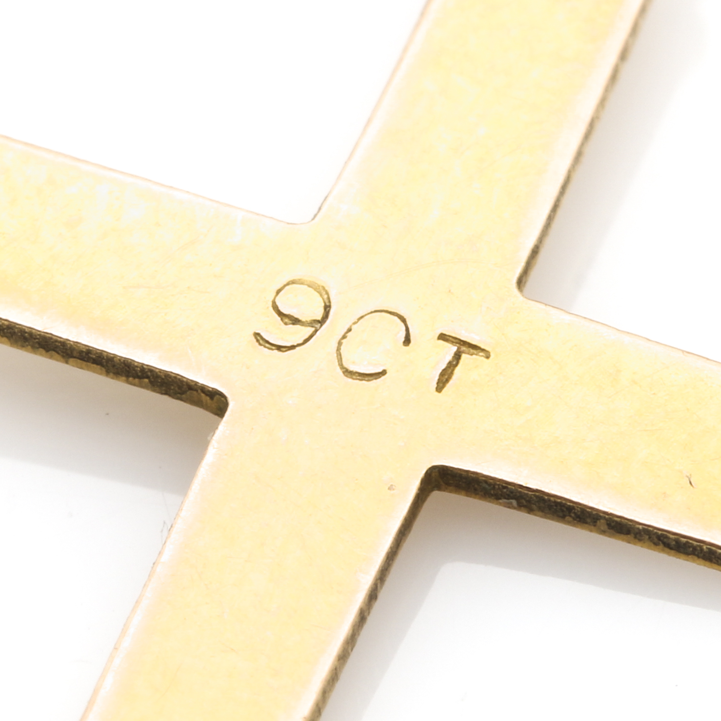 10K Yellow Gold Seed Pearl Cross Pendant and Fleur De Lis Pin