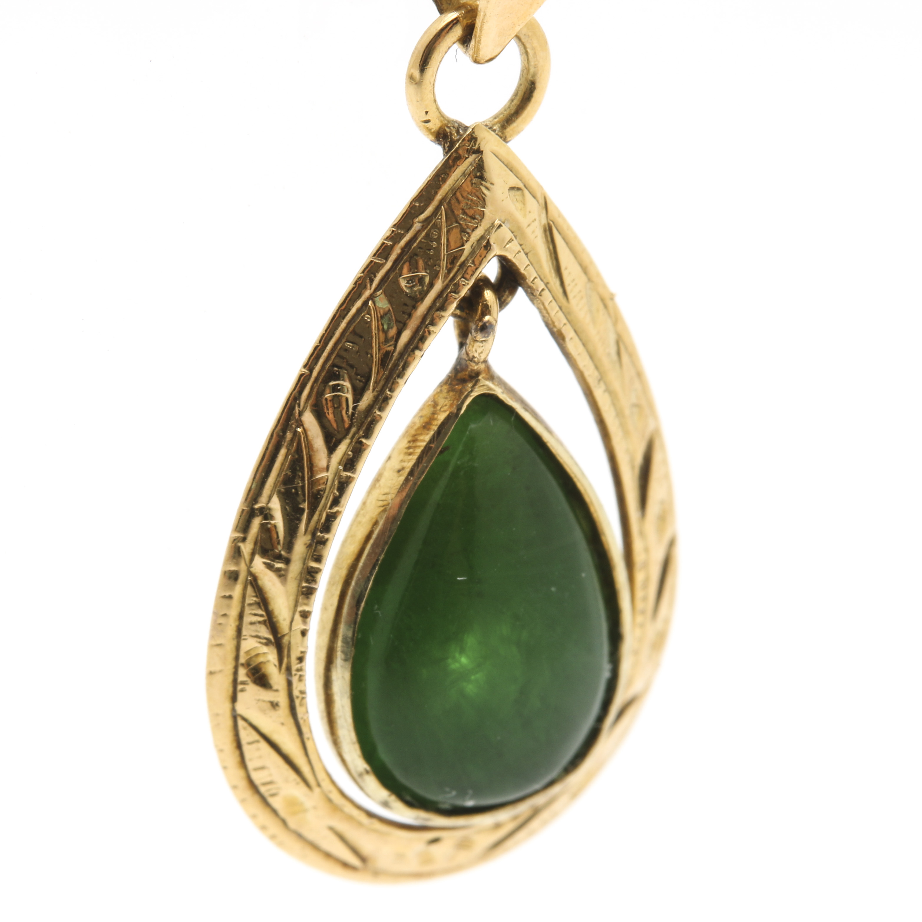 14K Yellow Gold Necklace and Stone Pendants