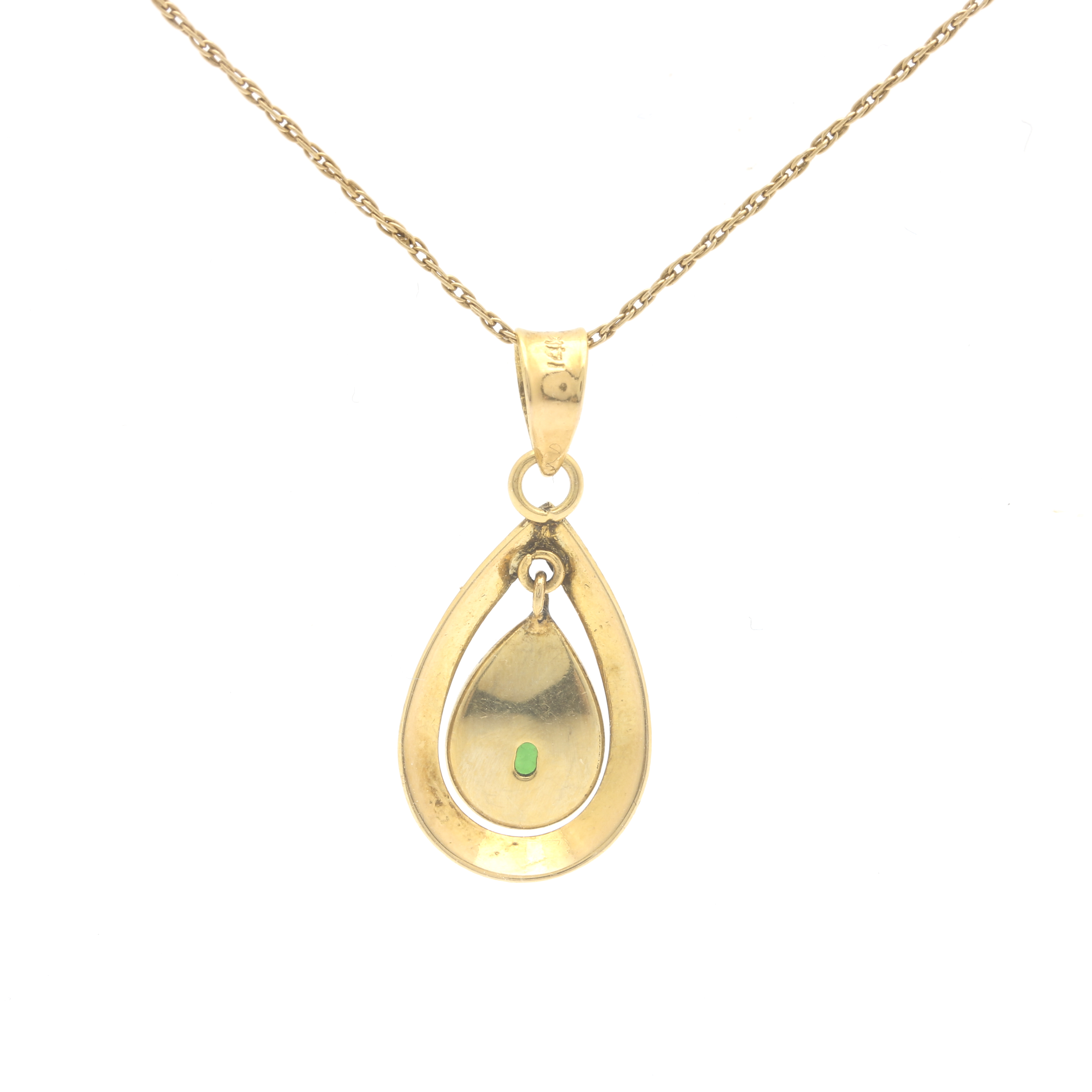 14K Yellow Gold Necklace and Stone Pendants